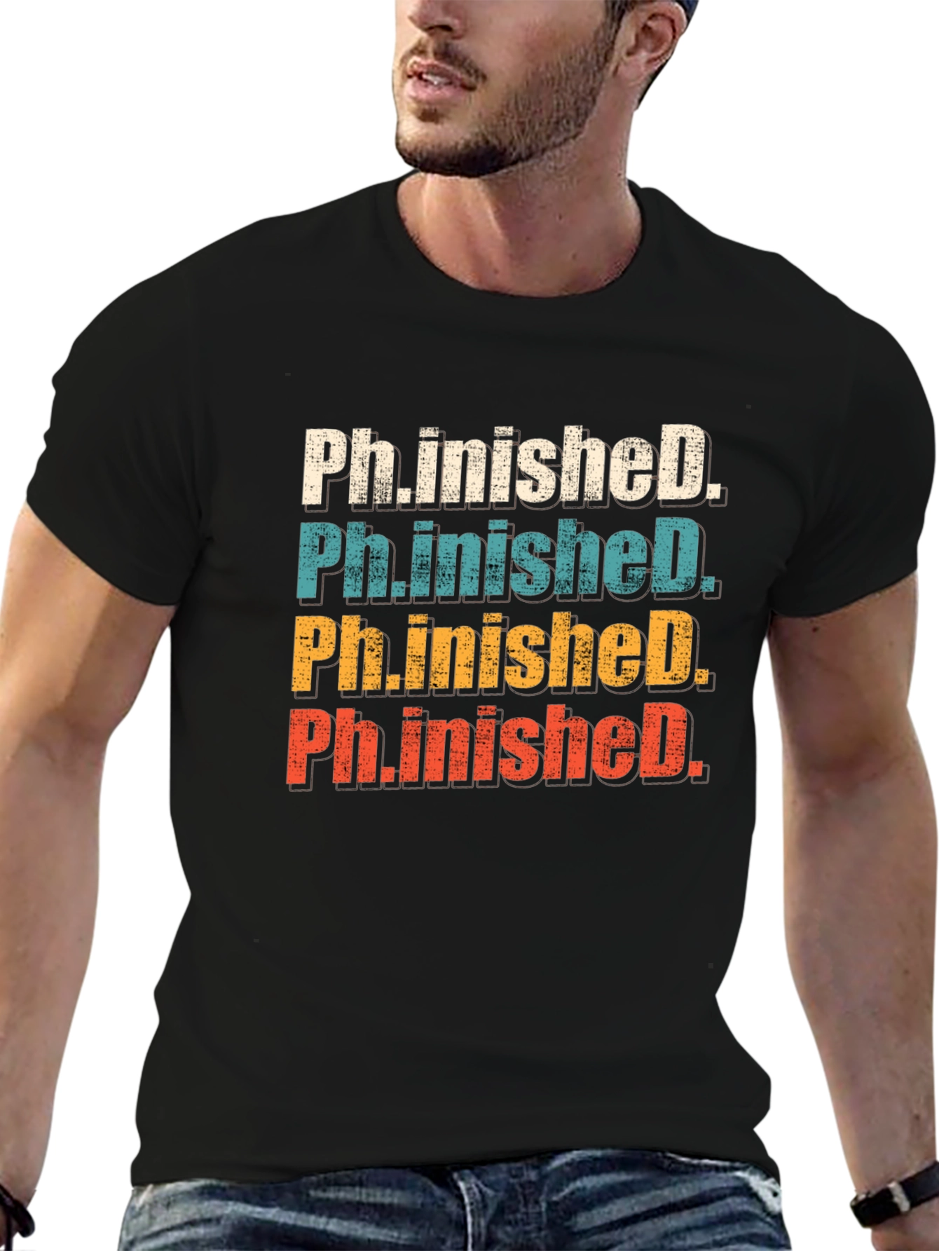 Ph.inishedD Vintage Retro T-Shirt Graduation Gift