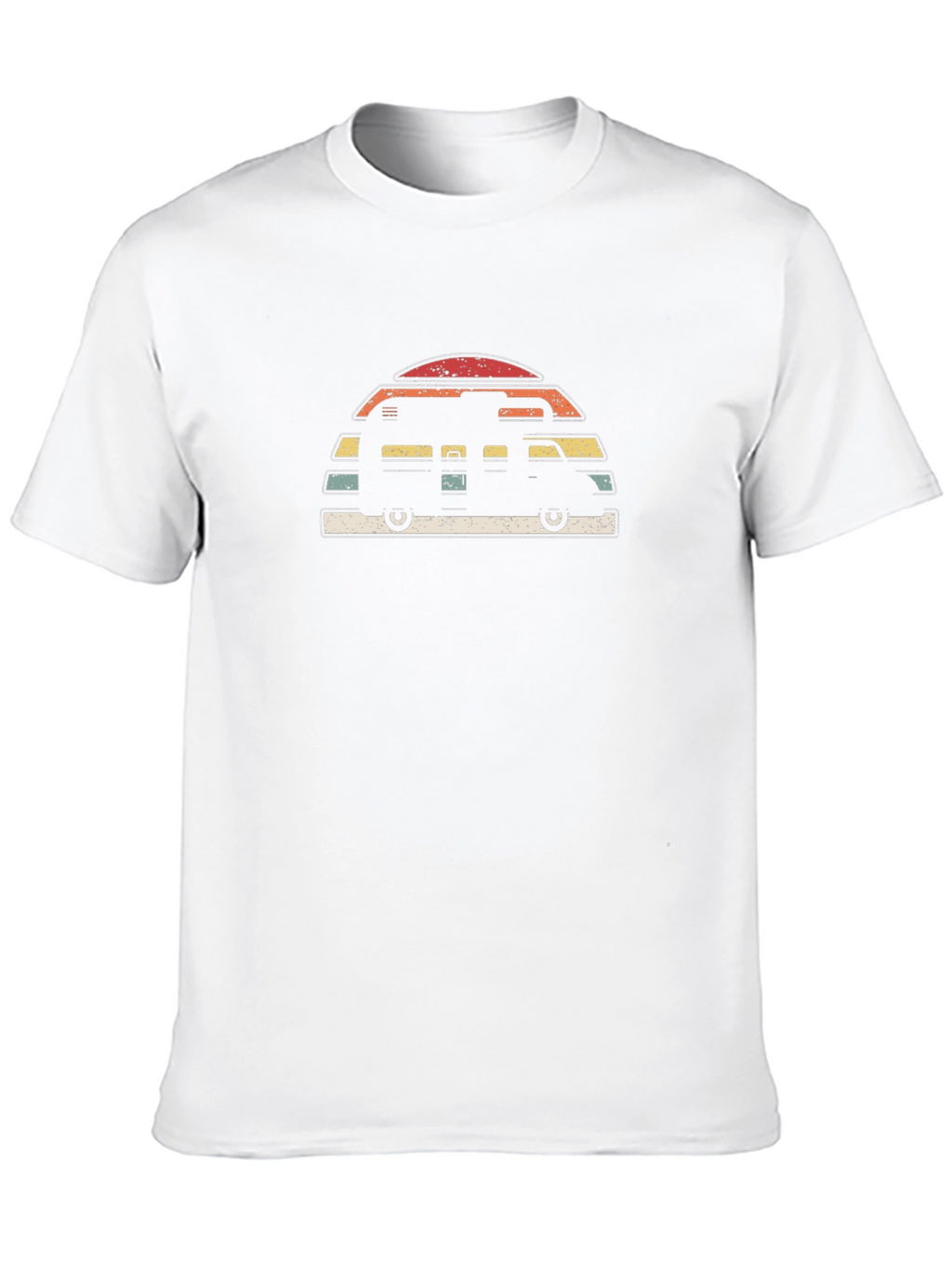 Retro Camper Van Graphic Tee - Black Cotton T-Shirt