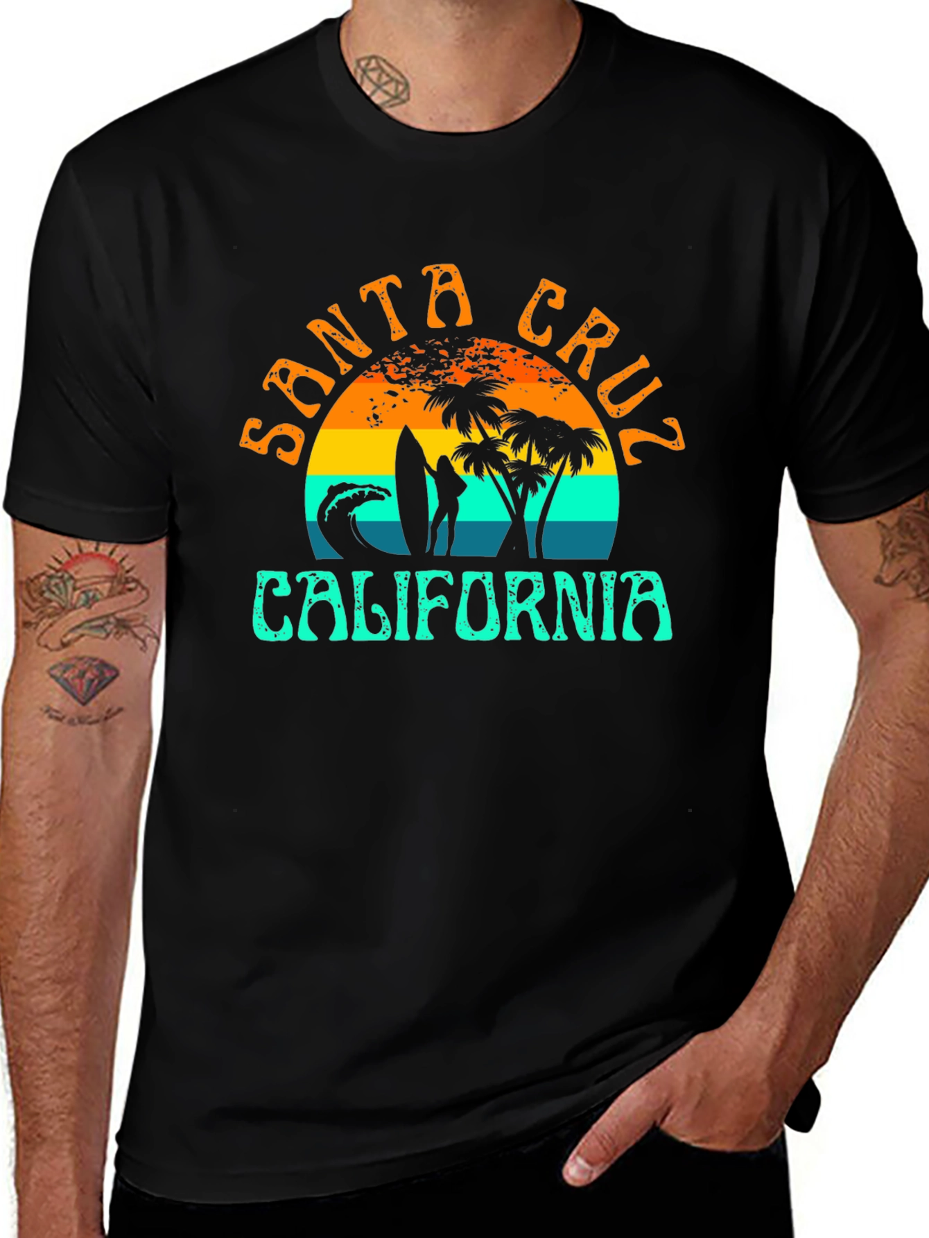 Santa Cruz California Surf Tee - Black
