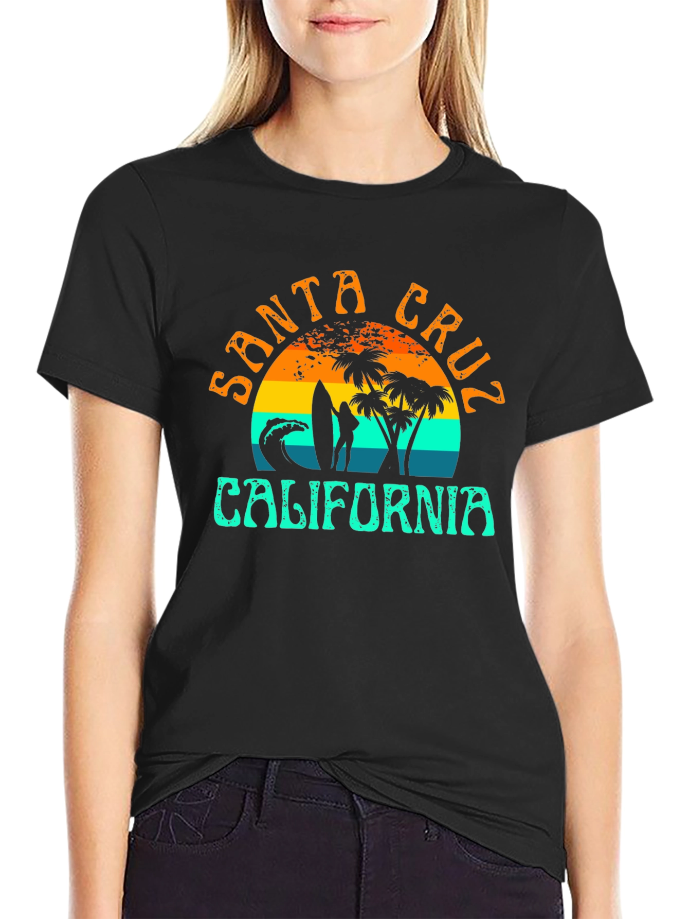 Santa Cruz California Surf Tee - Black