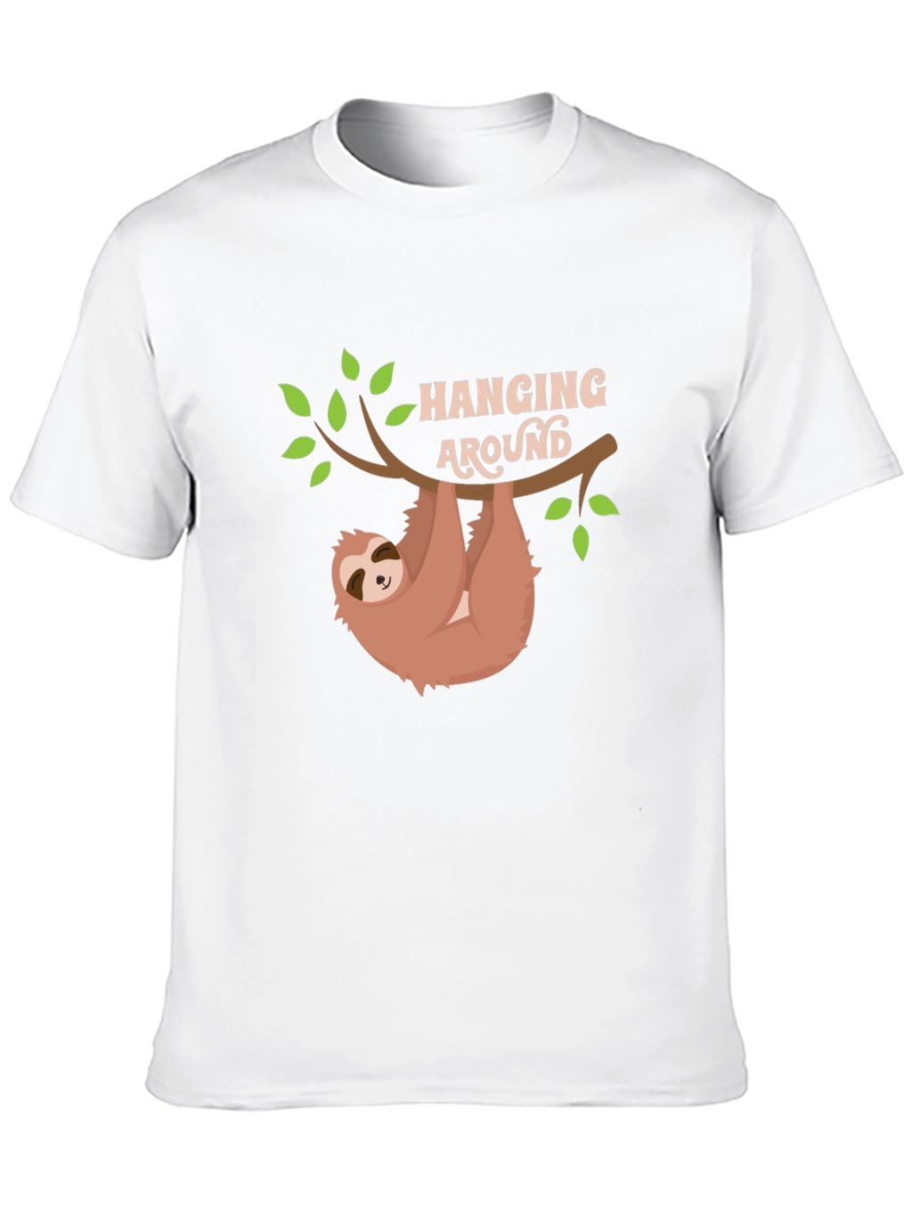 Hanging Around Sloth Graphic Tee - Black