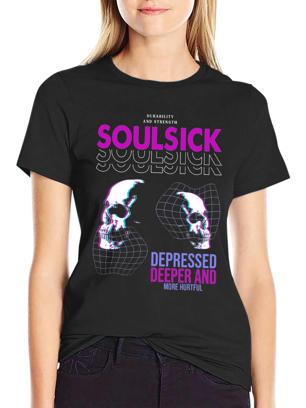 Soulsick Graphic Print Black T-Shirt