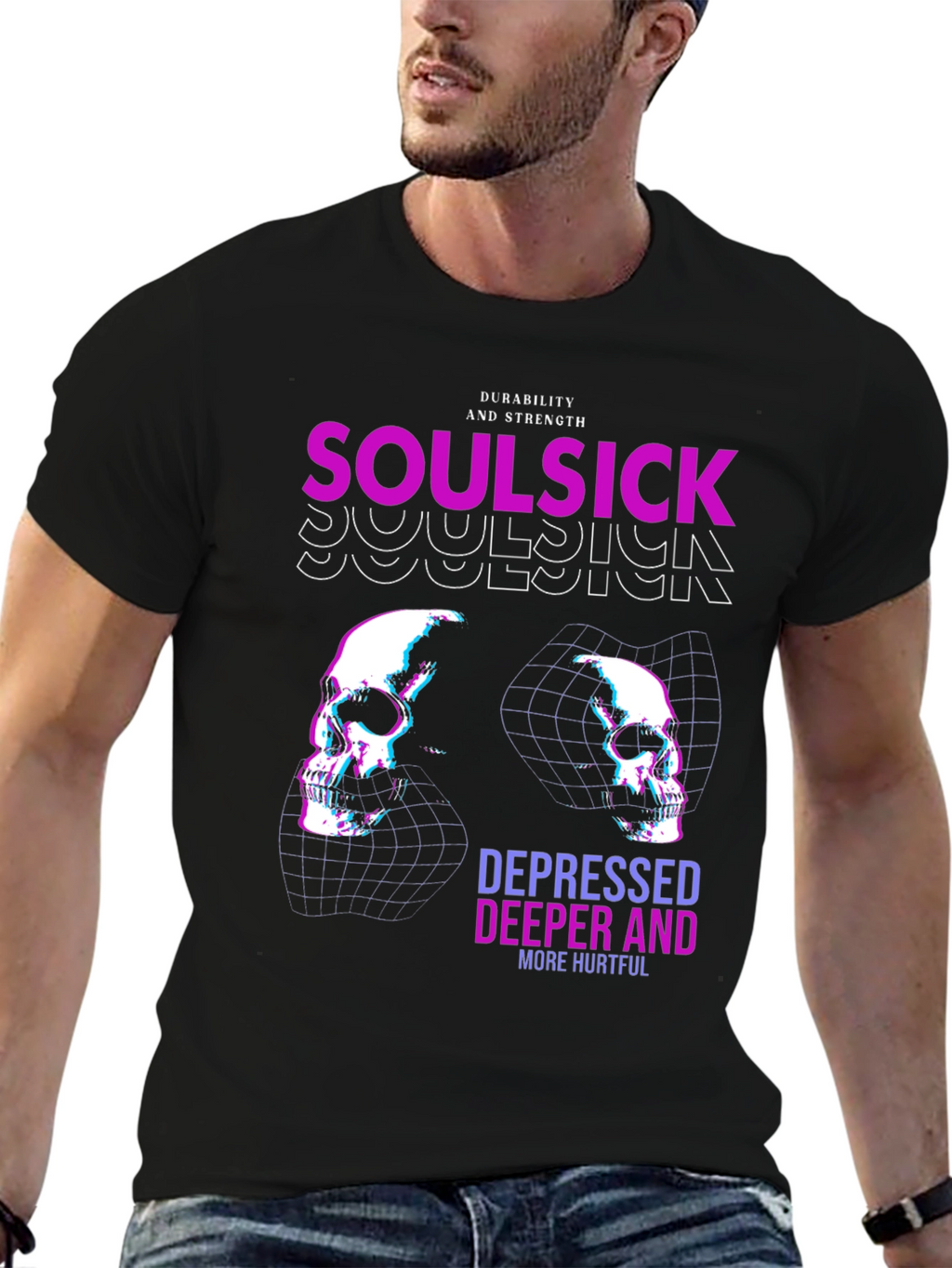 Soulsick Graphic Print Black T-Shirt