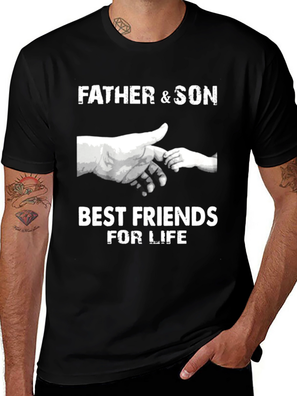 Father & Son Best Friends T-Shirt - Black