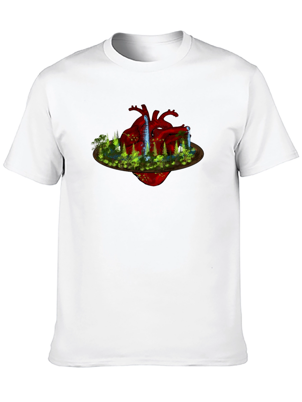 Surreal Heart Landscape Black T-Shirt