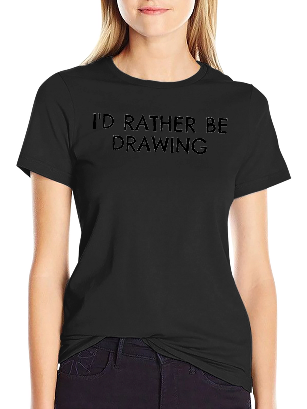 Id Rather Be Drawing - Black T-Shirt