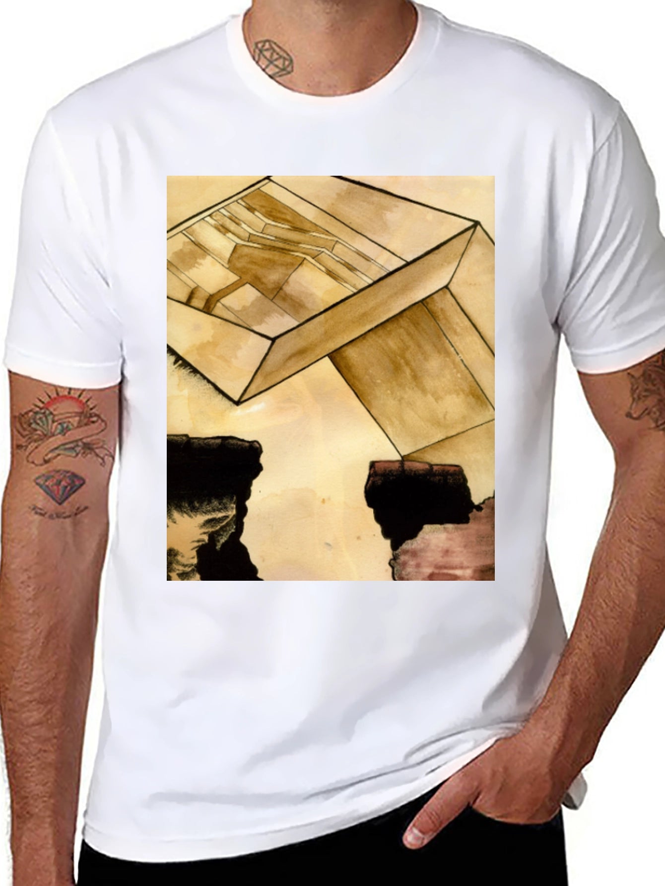 Abstract Cube Graphic Tee - Modern Art T-Shirt
