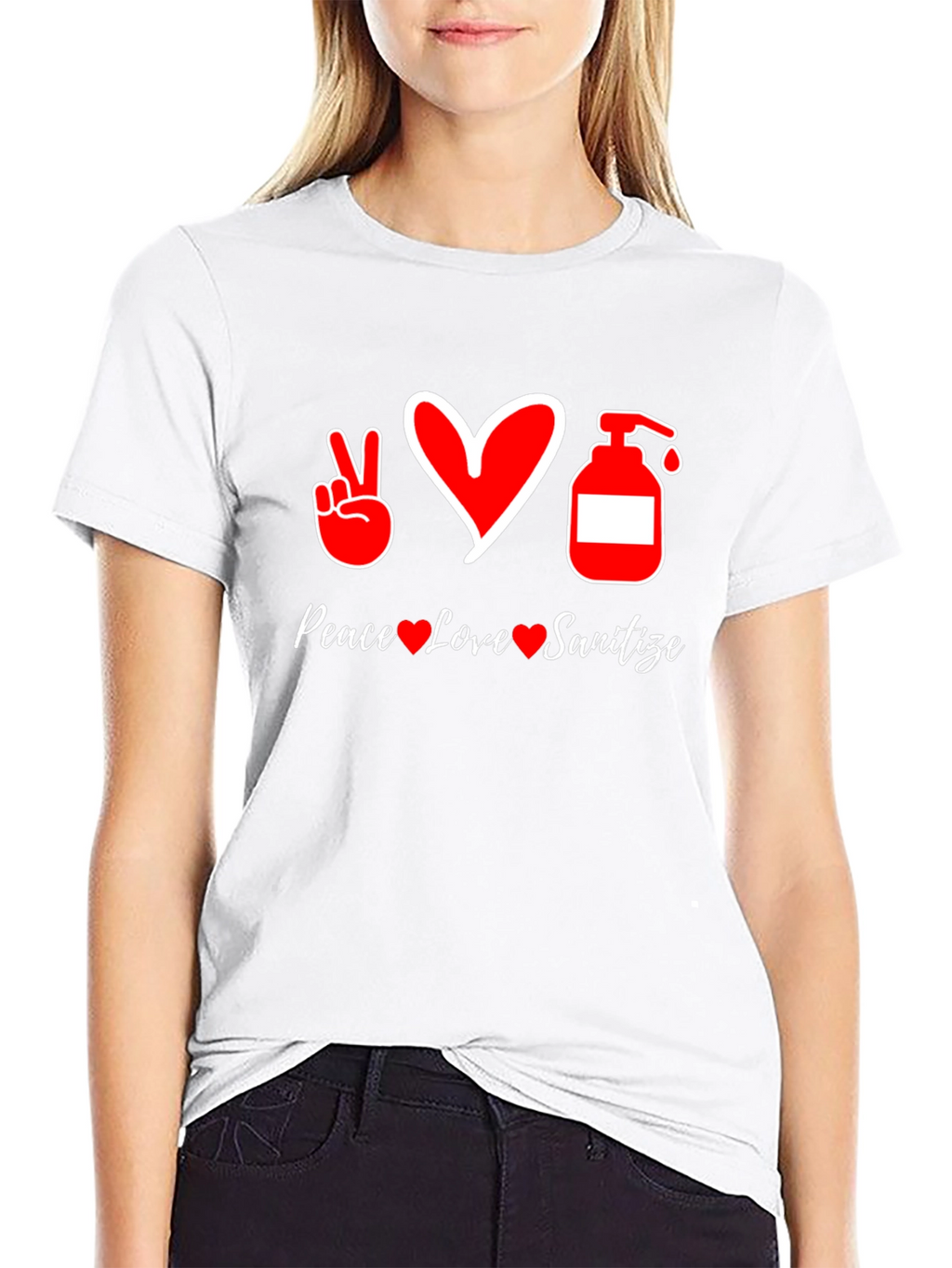 Peace Love Sanitize Black T-Shirt