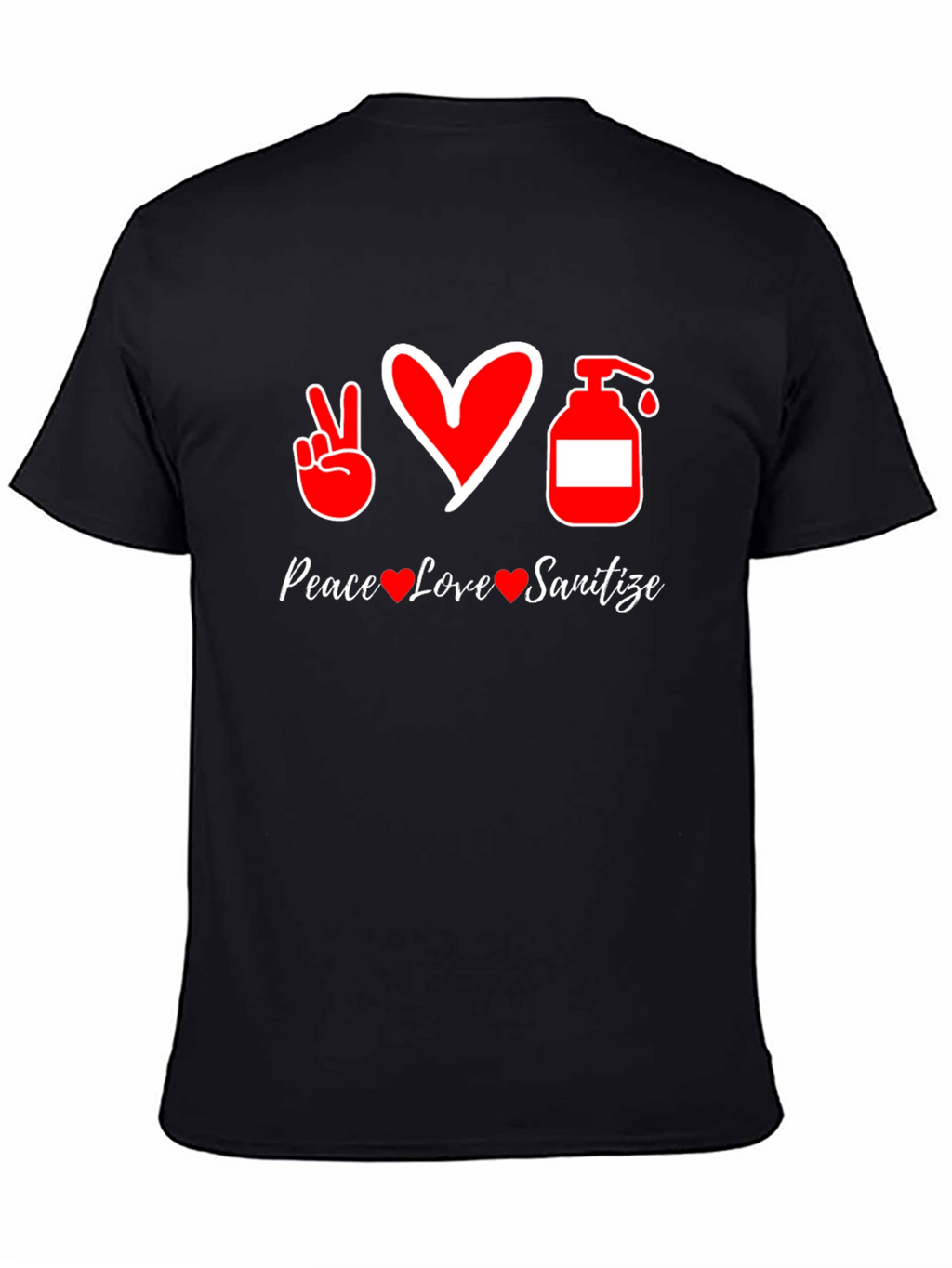 Peace Love Sanitize Black T-Shirt