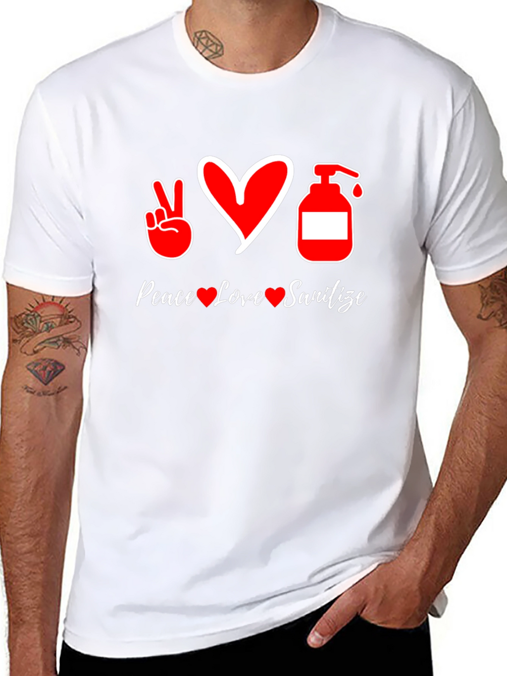 Peace Love Sanitize Black T-Shirt