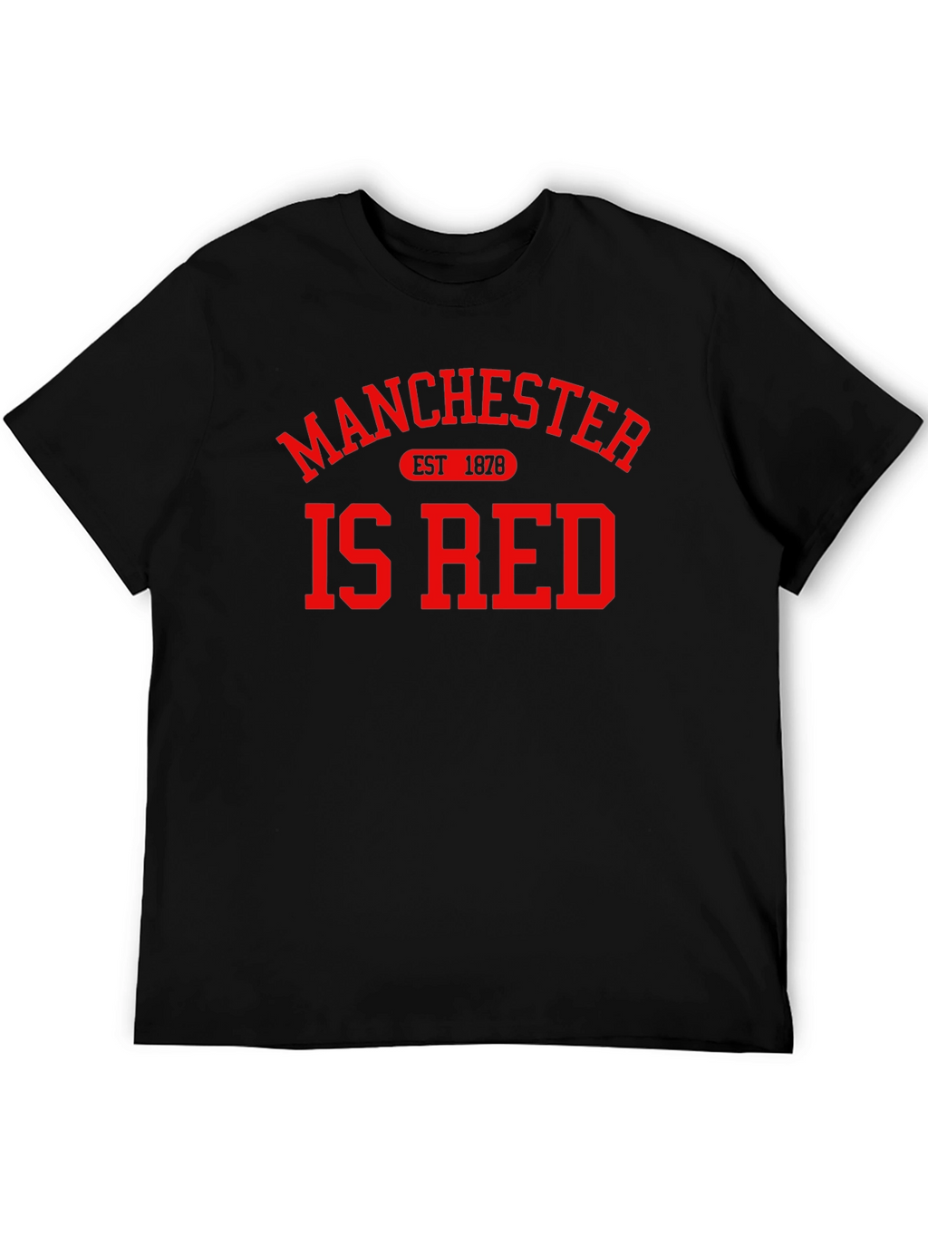 Manchester Is Red T-Shirt - Black Cotton Graphic Tee