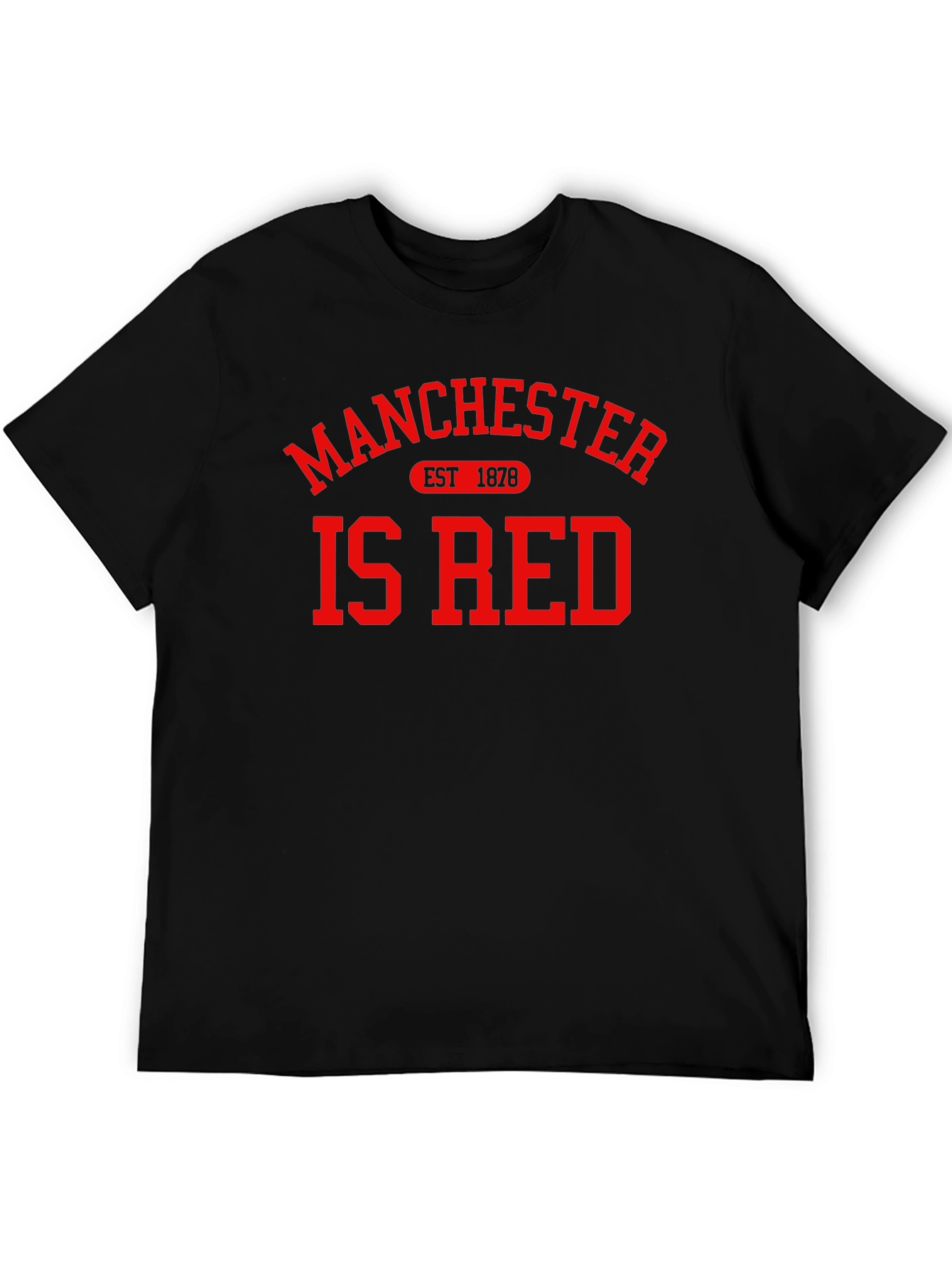 Manchester Is Red T-Shirt - Black Cotton Graphic Tee