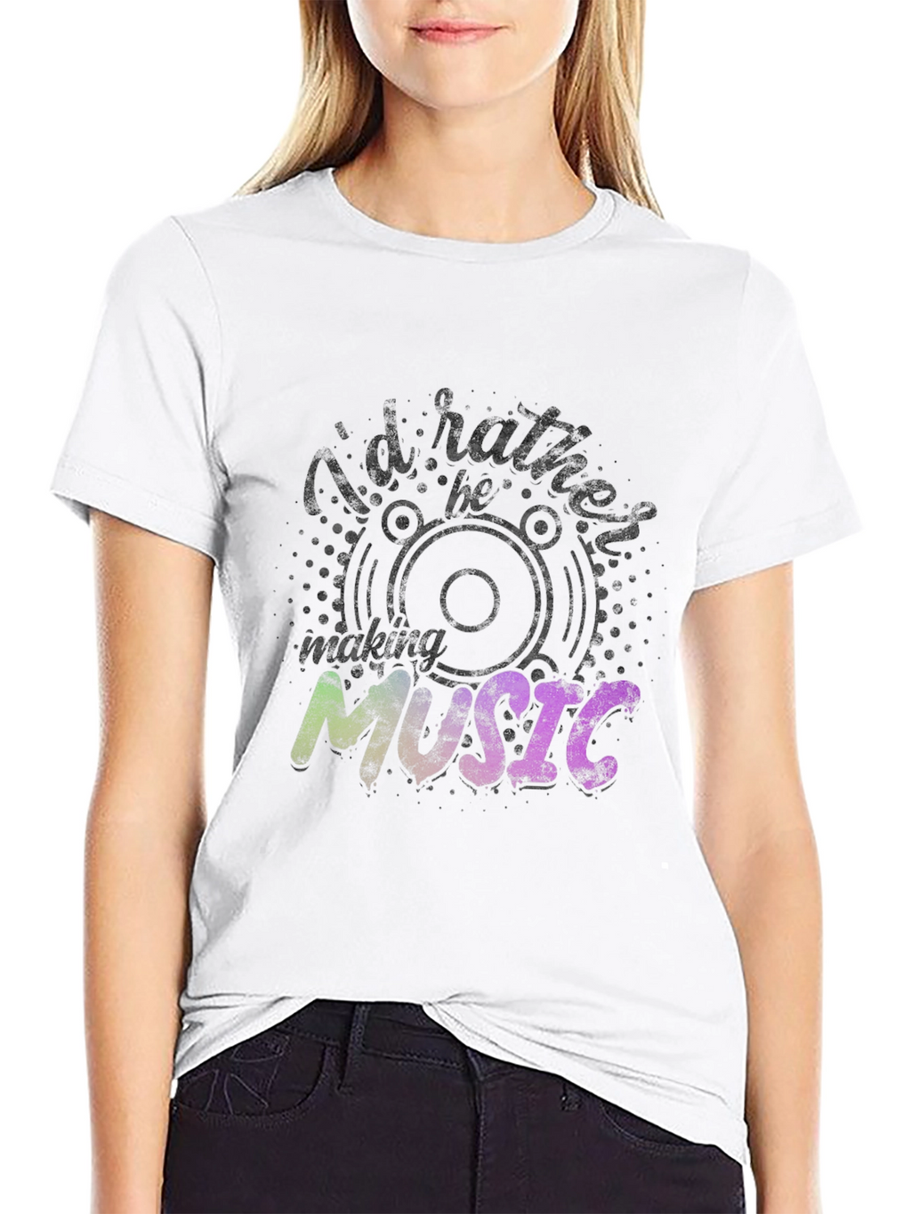 Id Rather Be Making Music Black T-Shirt