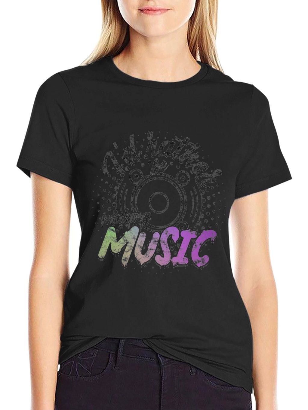 Id Rather Be Making Music Black T-Shirt