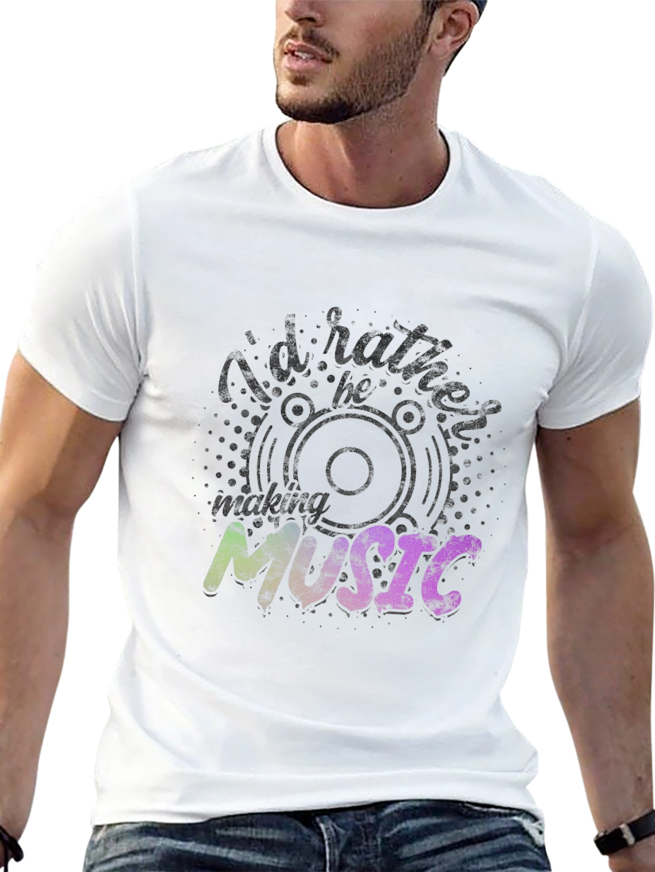 Id Rather Be Making Music Black T-Shirt