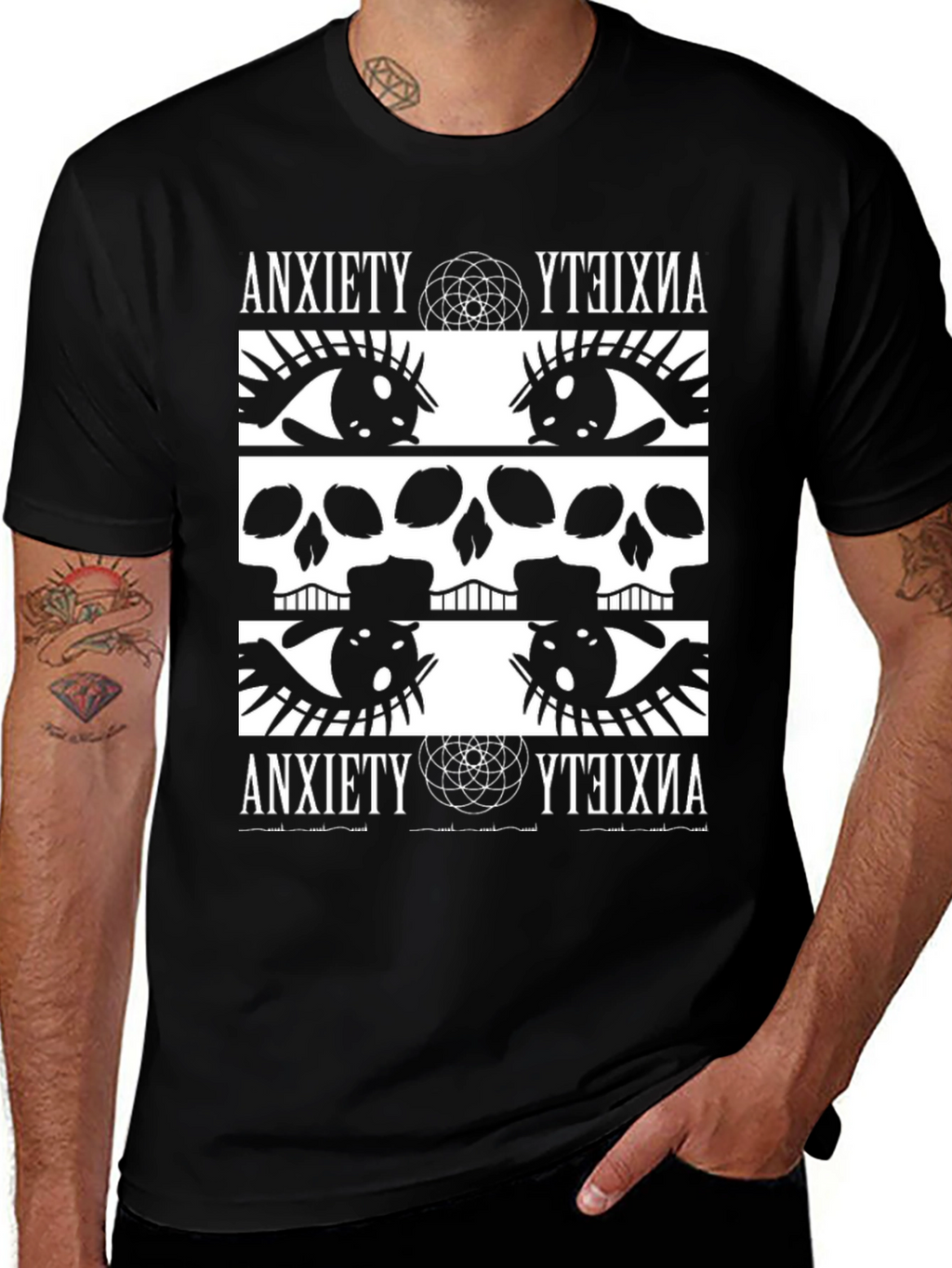 Anxiety Graphic Print T-Shirt - Bold & Edgy Design