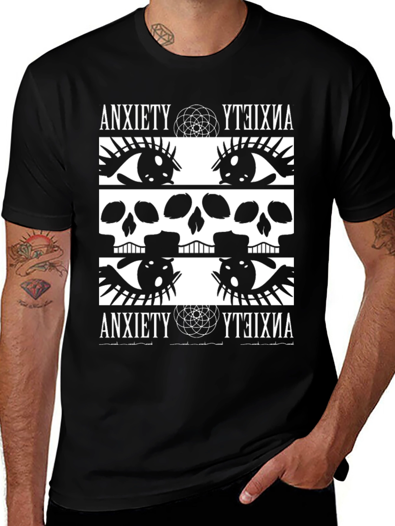 Anxiety Graphic Print T-Shirt - Bold & Edgy Design