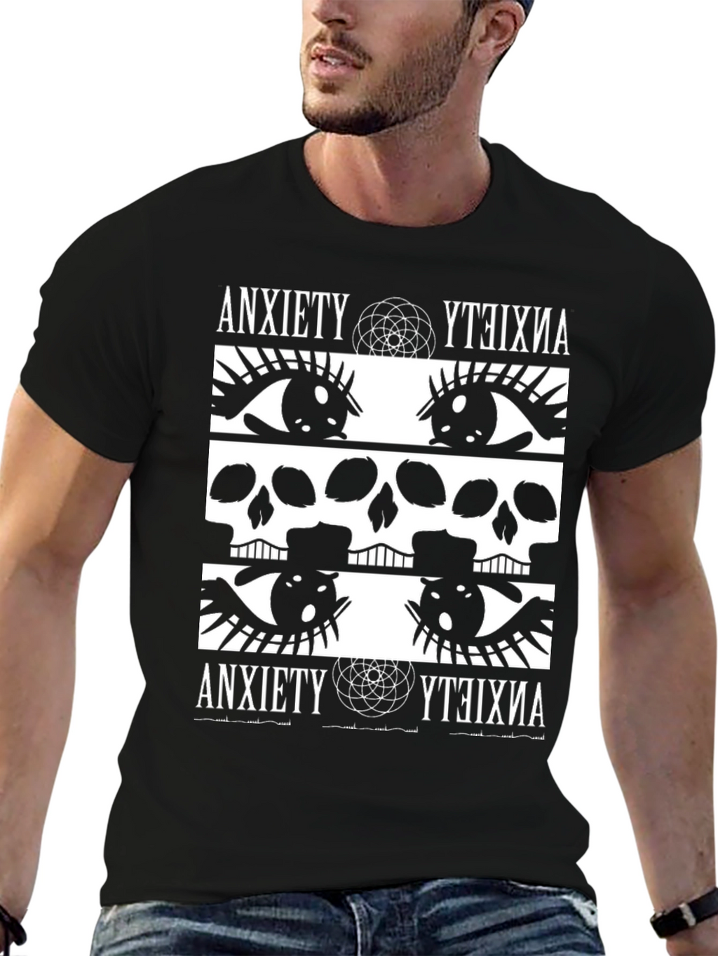 Anxiety Graphic Print T-Shirt - Bold & Edgy Design