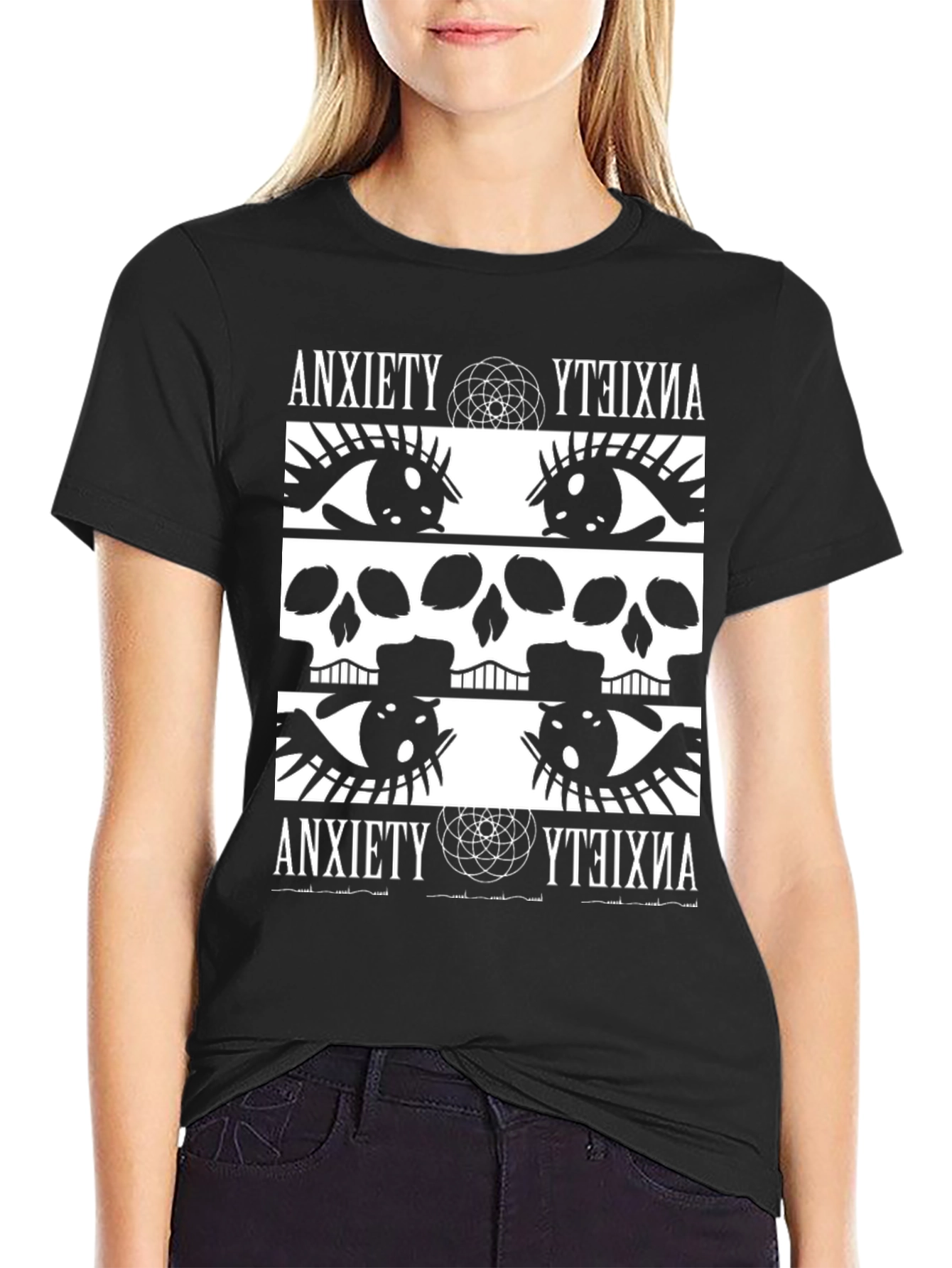 Anxiety Graphic Print T-Shirt - Bold & Edgy Design
