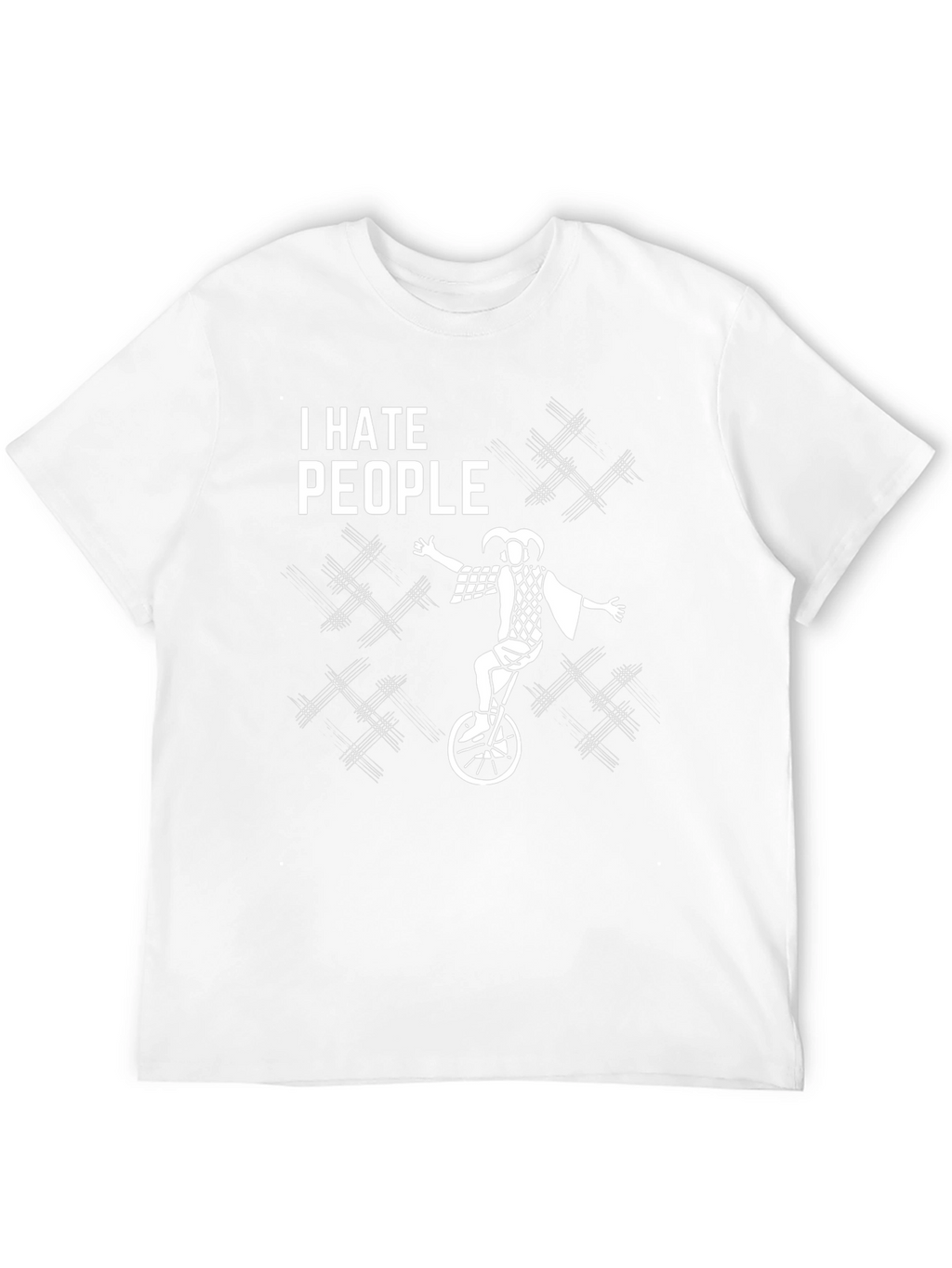 I Hate People Jester Unicycle Graphic T-Shirt