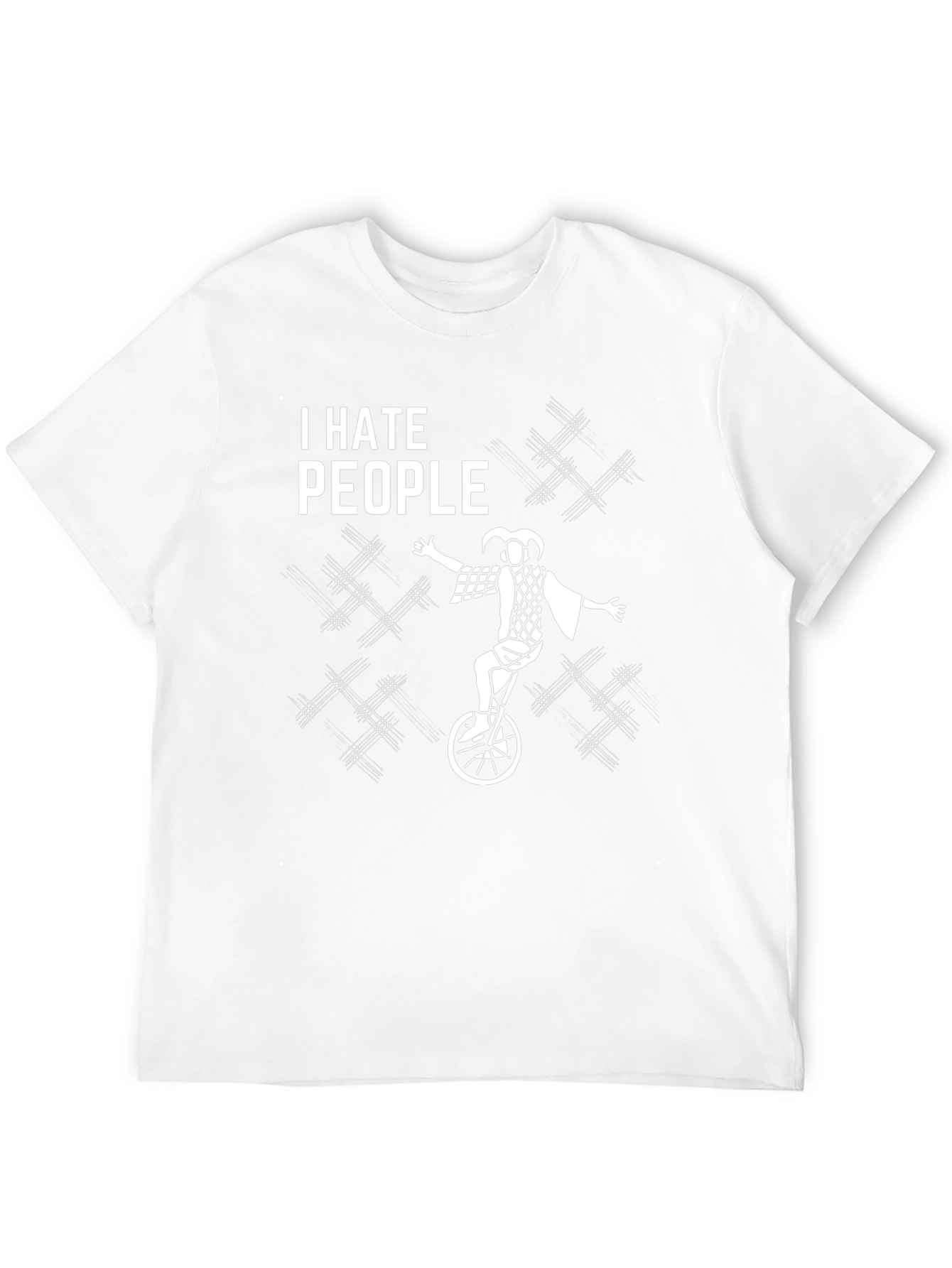 I Hate People Jester Unicycle Graphic T-Shirt