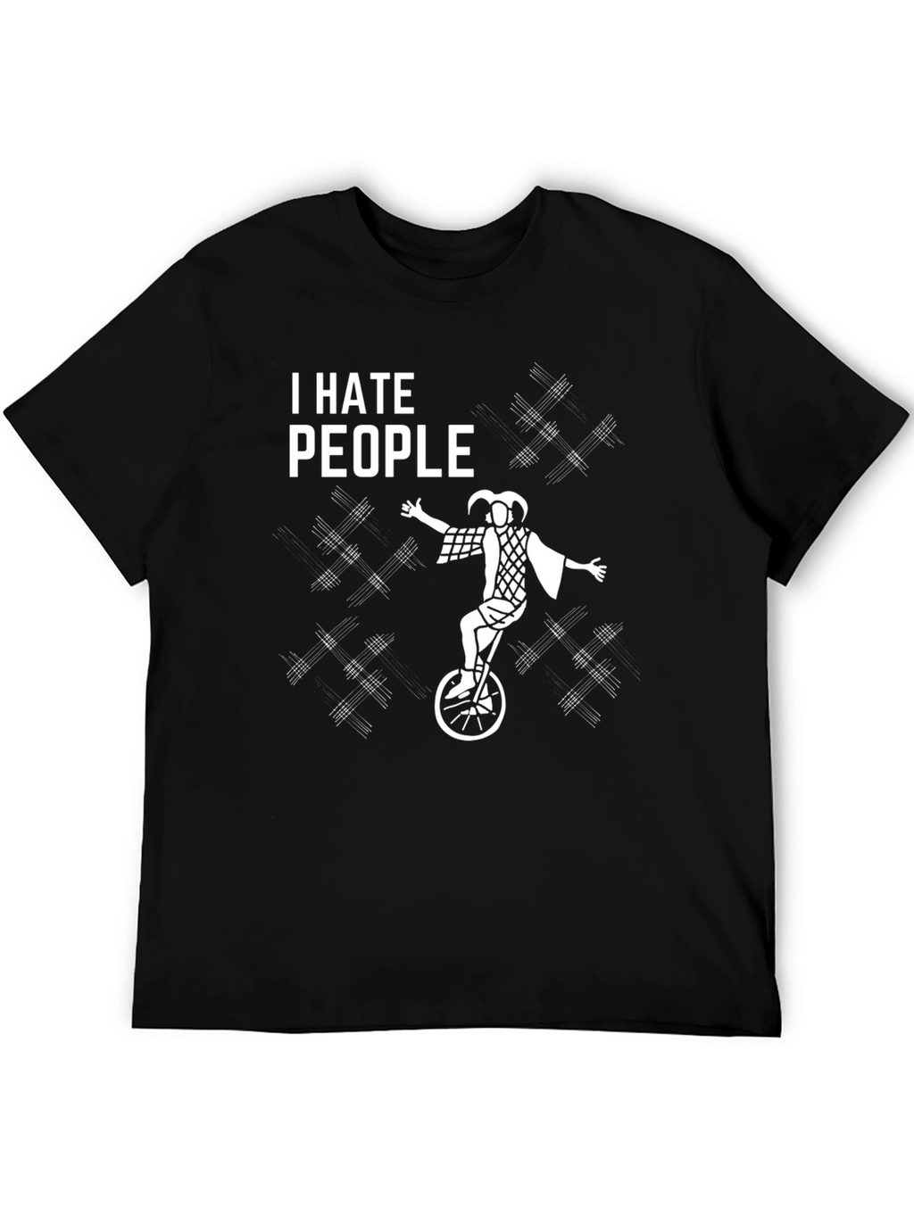 I Hate People Jester Unicycle Graphic T-Shirt