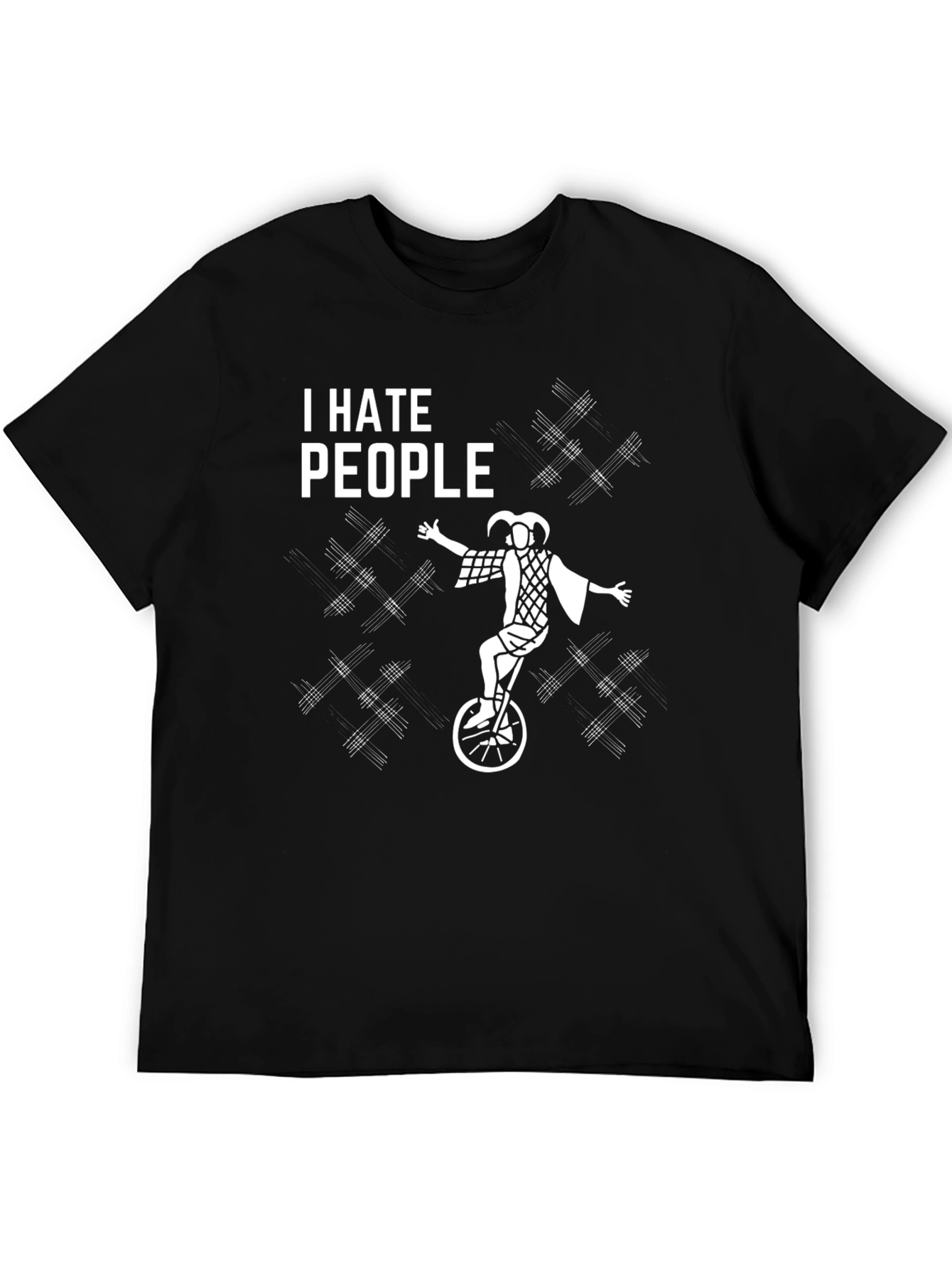 I Hate People Jester Unicycle Graphic T-Shirt