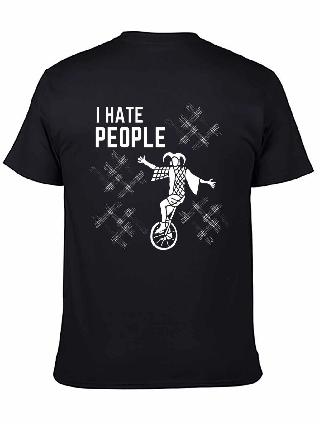 I Hate People Jester Unicycle Graphic T-Shirt