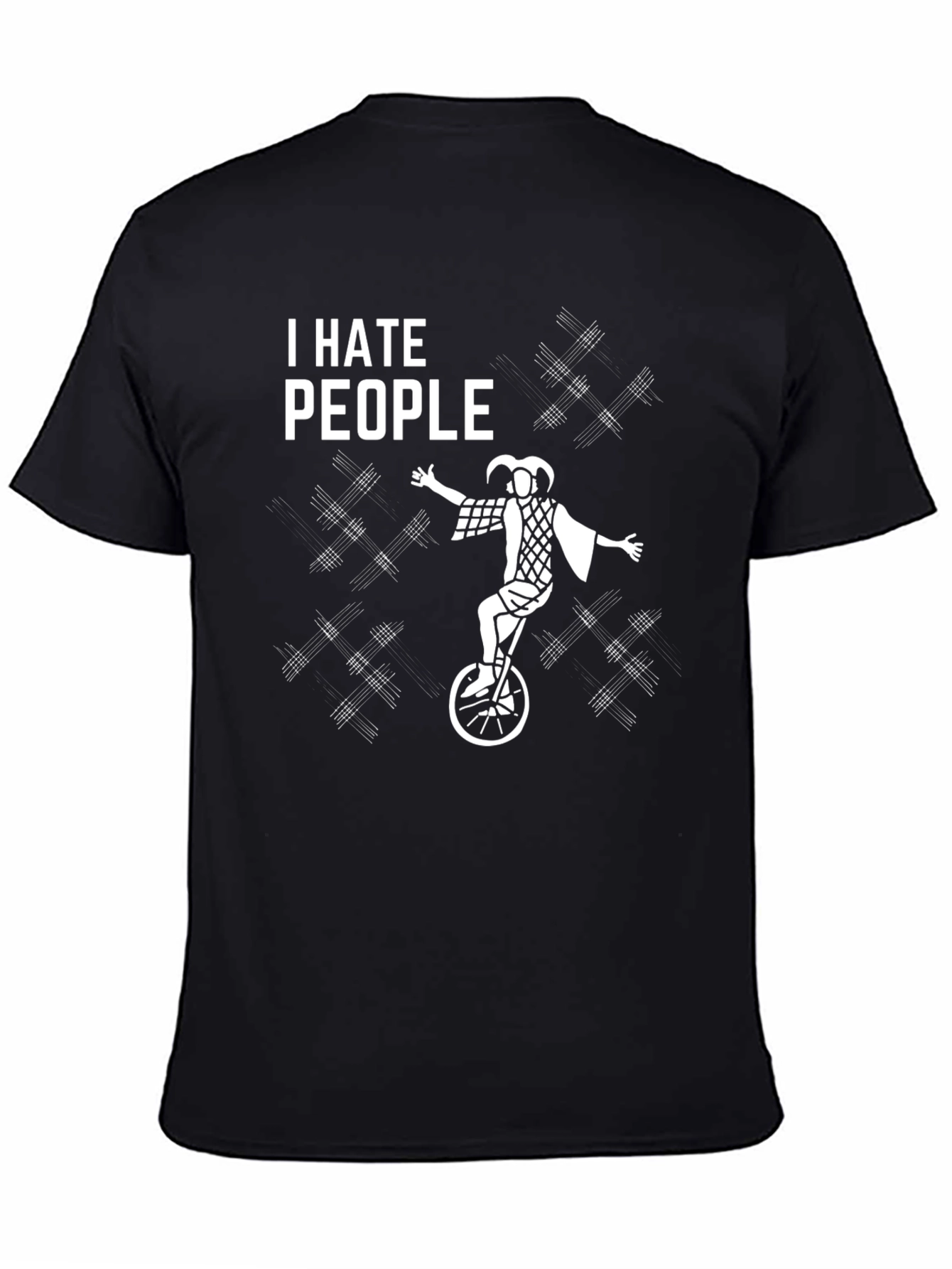I Hate People Jester Unicycle Graphic T-Shirt