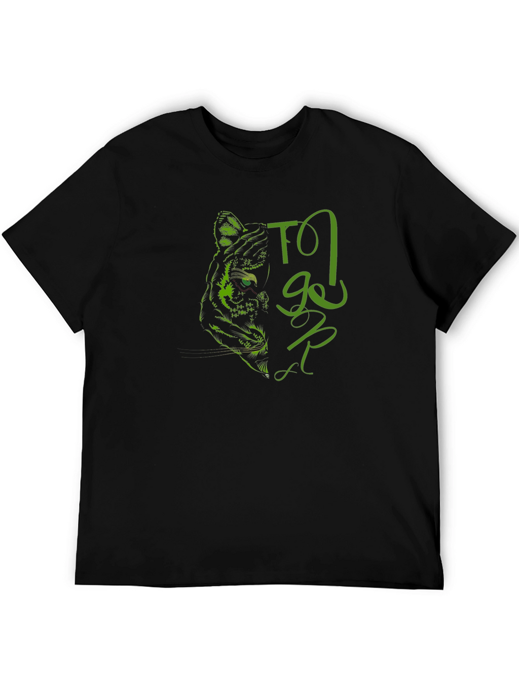 Tiger Graphic Print Black T-Shirt