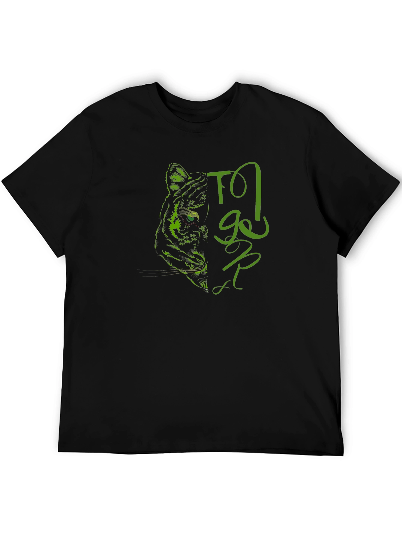Tiger Graphic Print Black T-Shirt