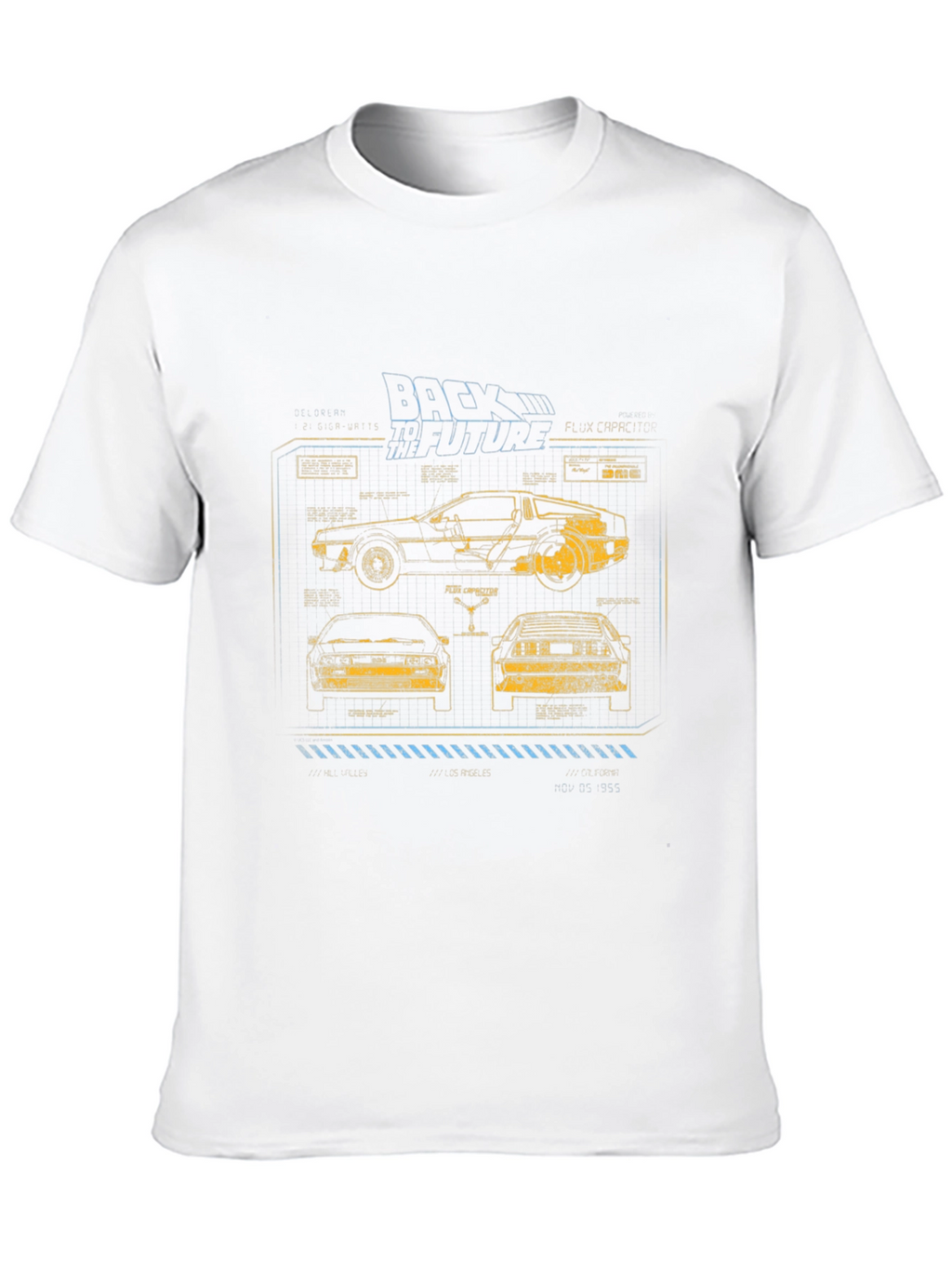 Back to the Future Blueprint Graphic T-Shirt