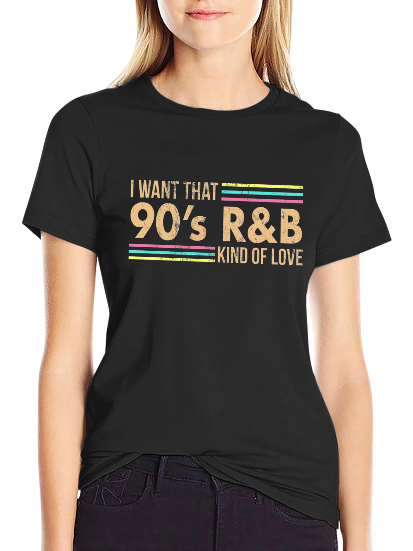90s R&B Love Graphic Tee - Black