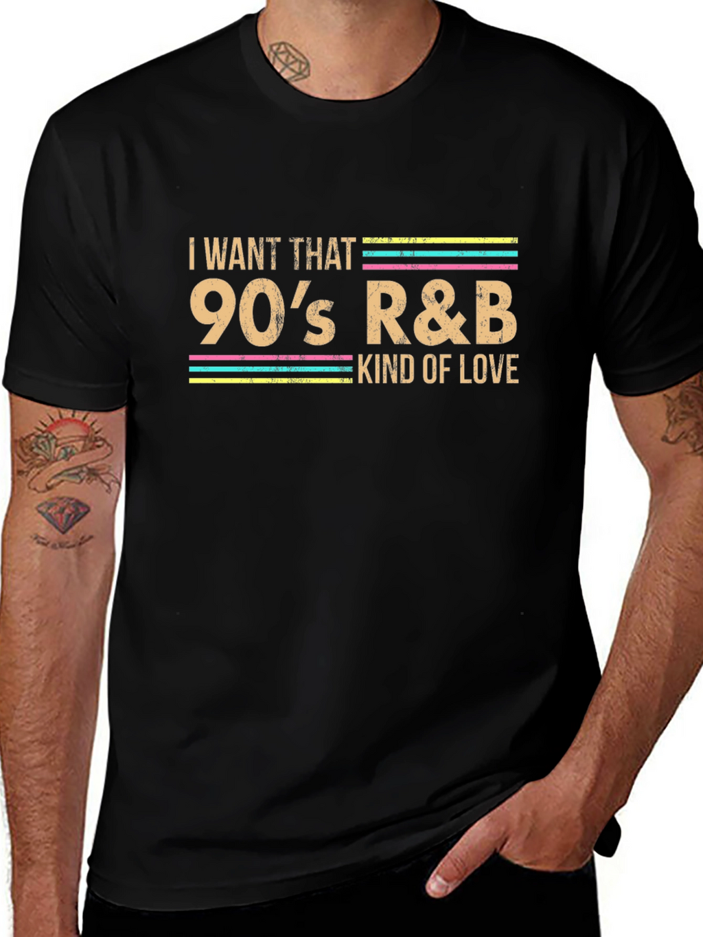 90s R&B Love Graphic Tee - Black