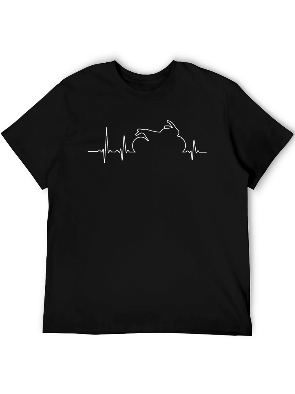 Motorcycle Heartbeat Graphic Tee - Biker Style