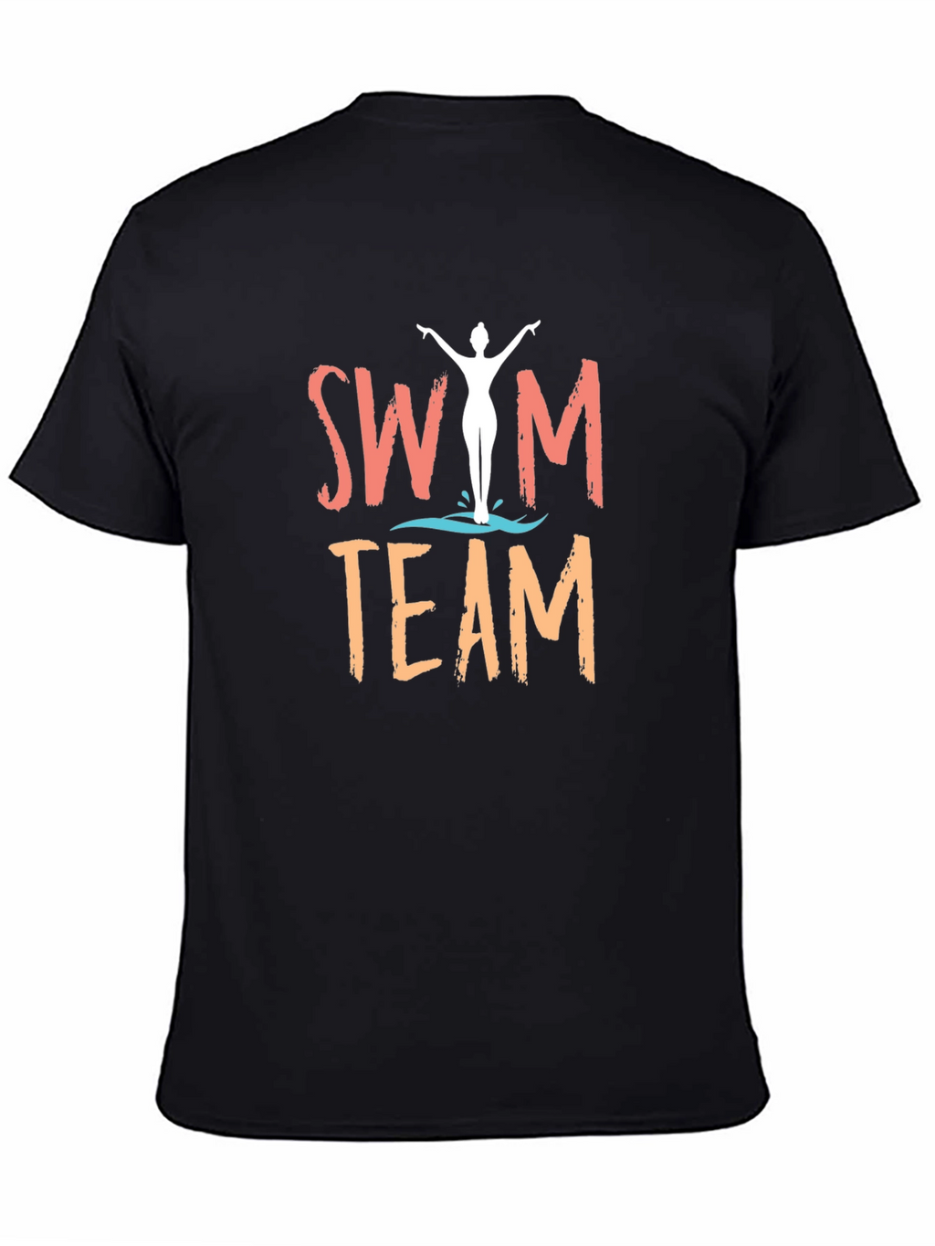 Swim Team Graphic T-Shirt - Black