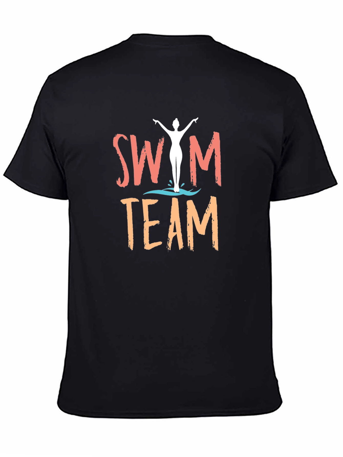 Swim Team Graphic T-Shirt - Black