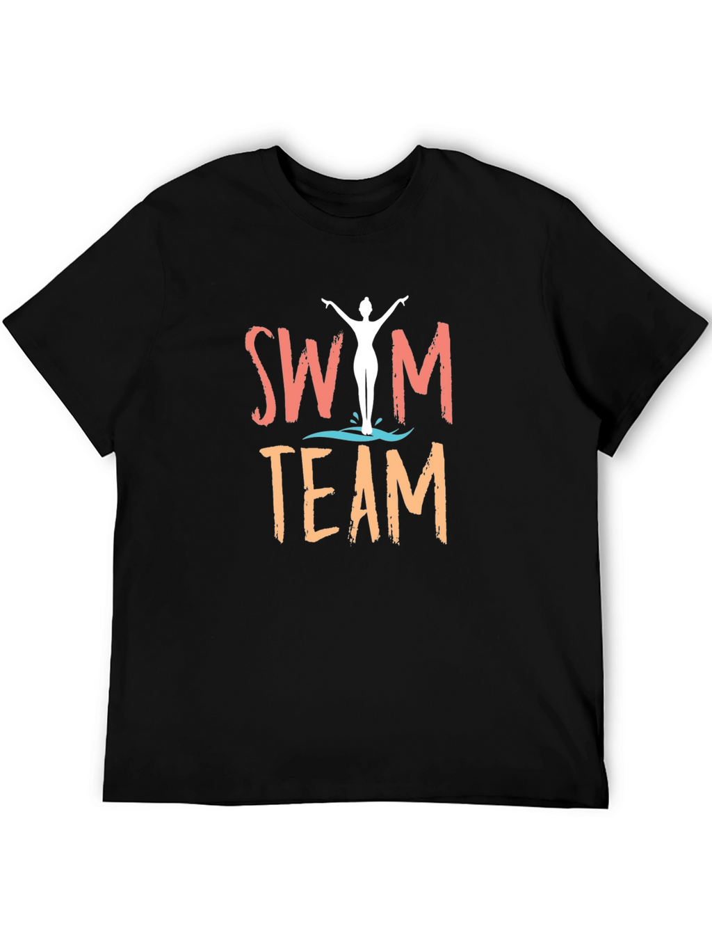 Swim Team Graphic T-Shirt - Black
