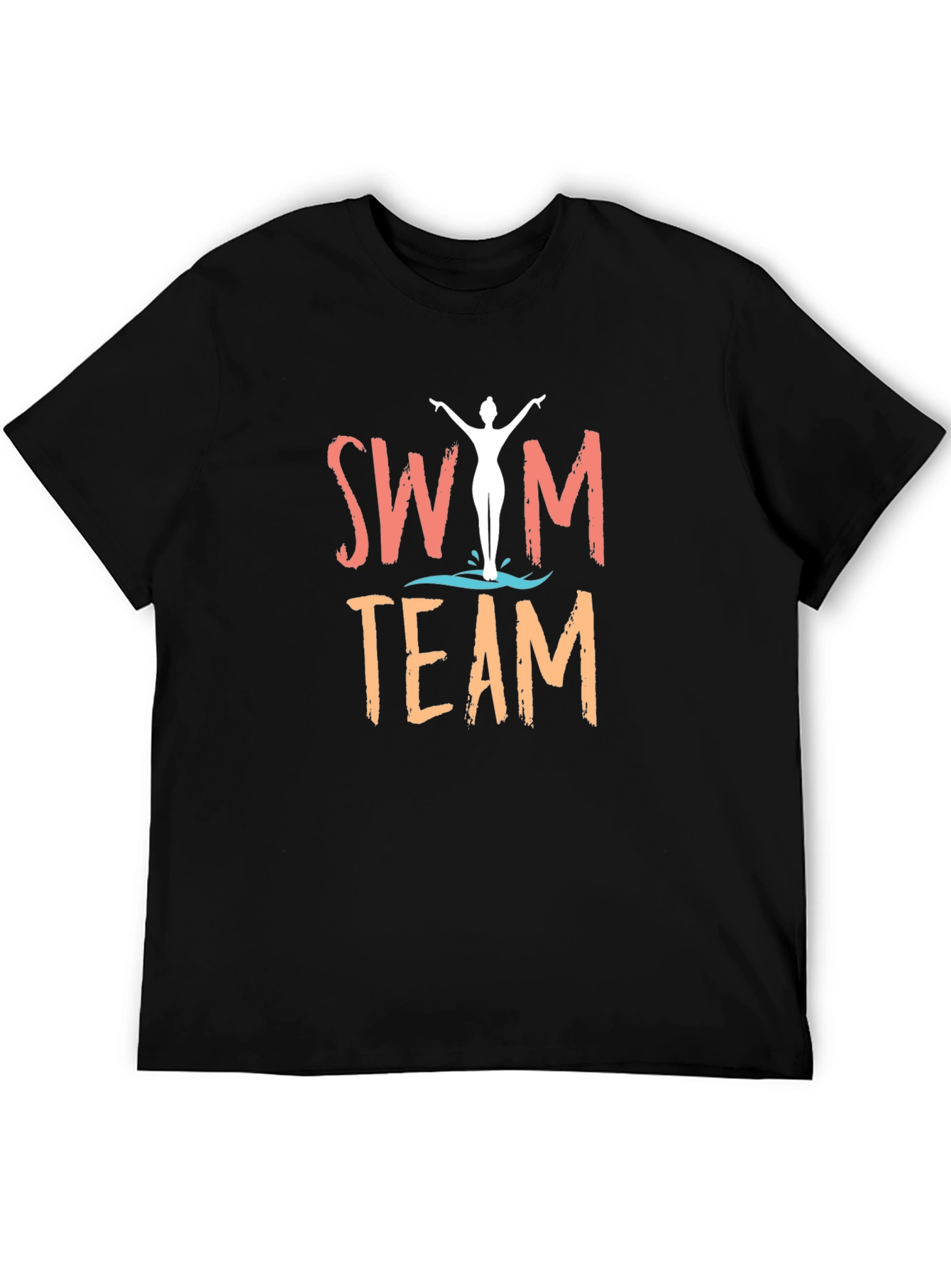Swim Team Graphic T-Shirt - Black