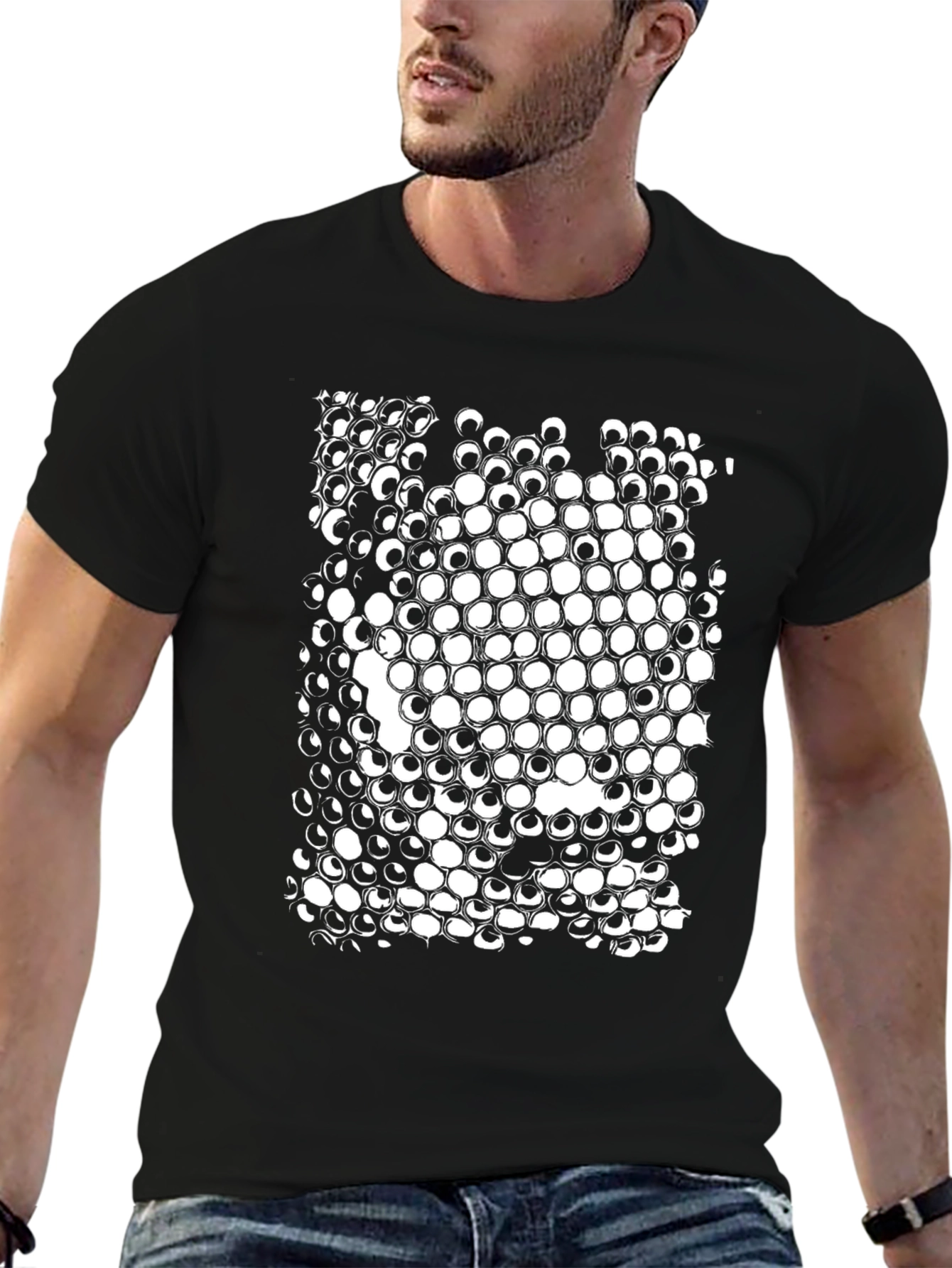 Optical Illusion T-Shirt - Black Cotton Tee