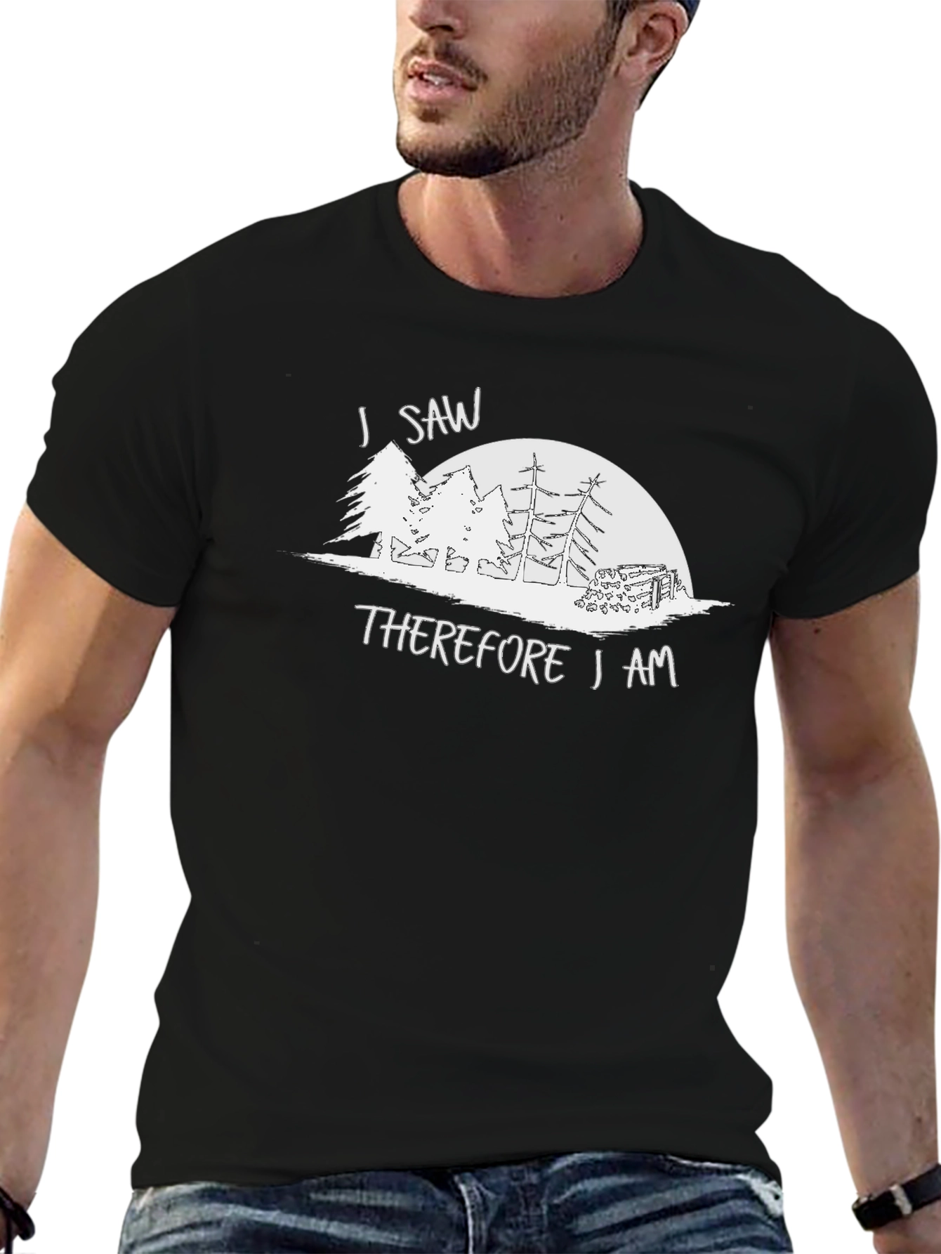I Saw Therefore I Am Graphic Tee - Black