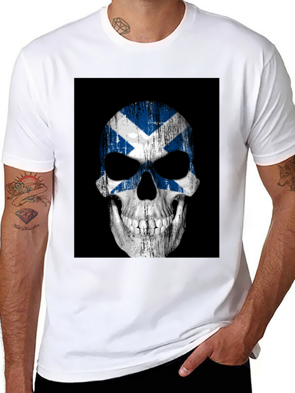 Scottish Flag Skull Graphic Tee