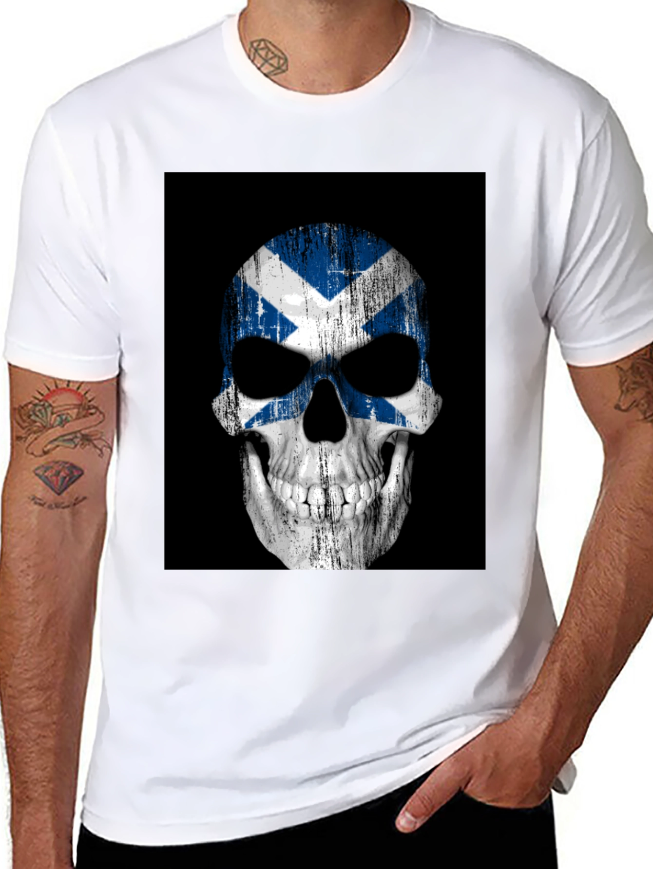 Scottish Flag Skull Graphic Tee