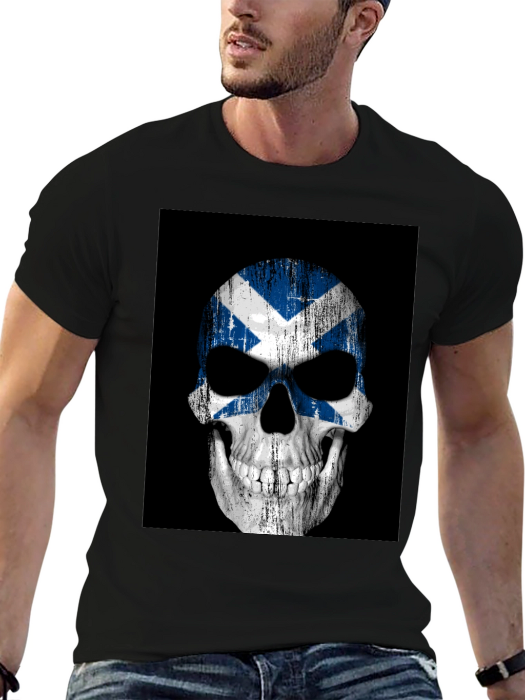 Scottish Flag Skull Graphic Tee