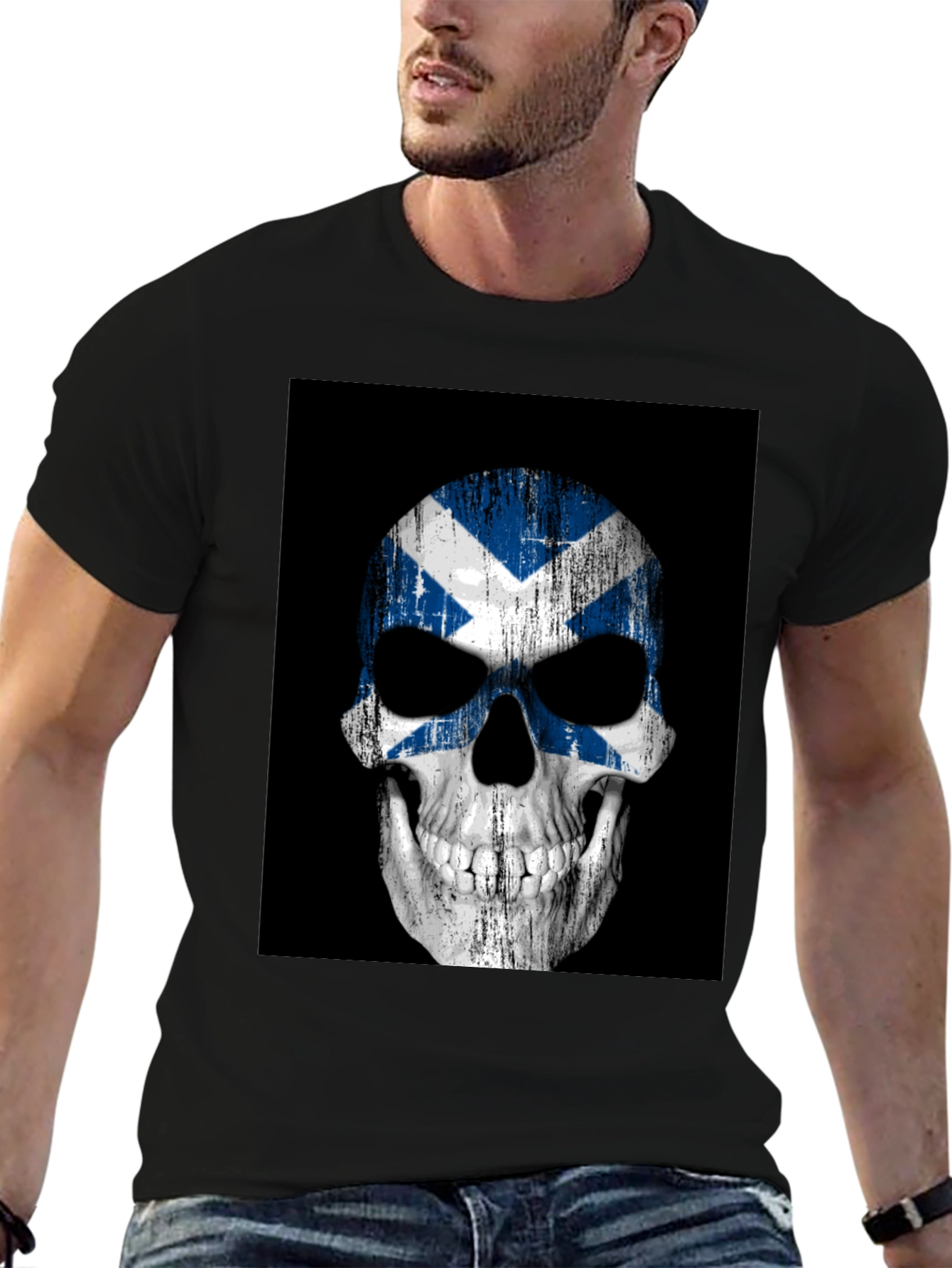 Scottish Flag Skull Graphic Tee