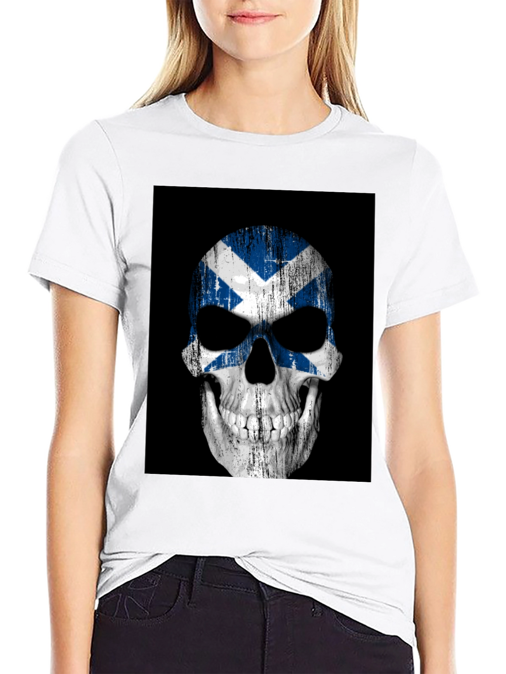 Scottish Flag Skull Graphic Tee