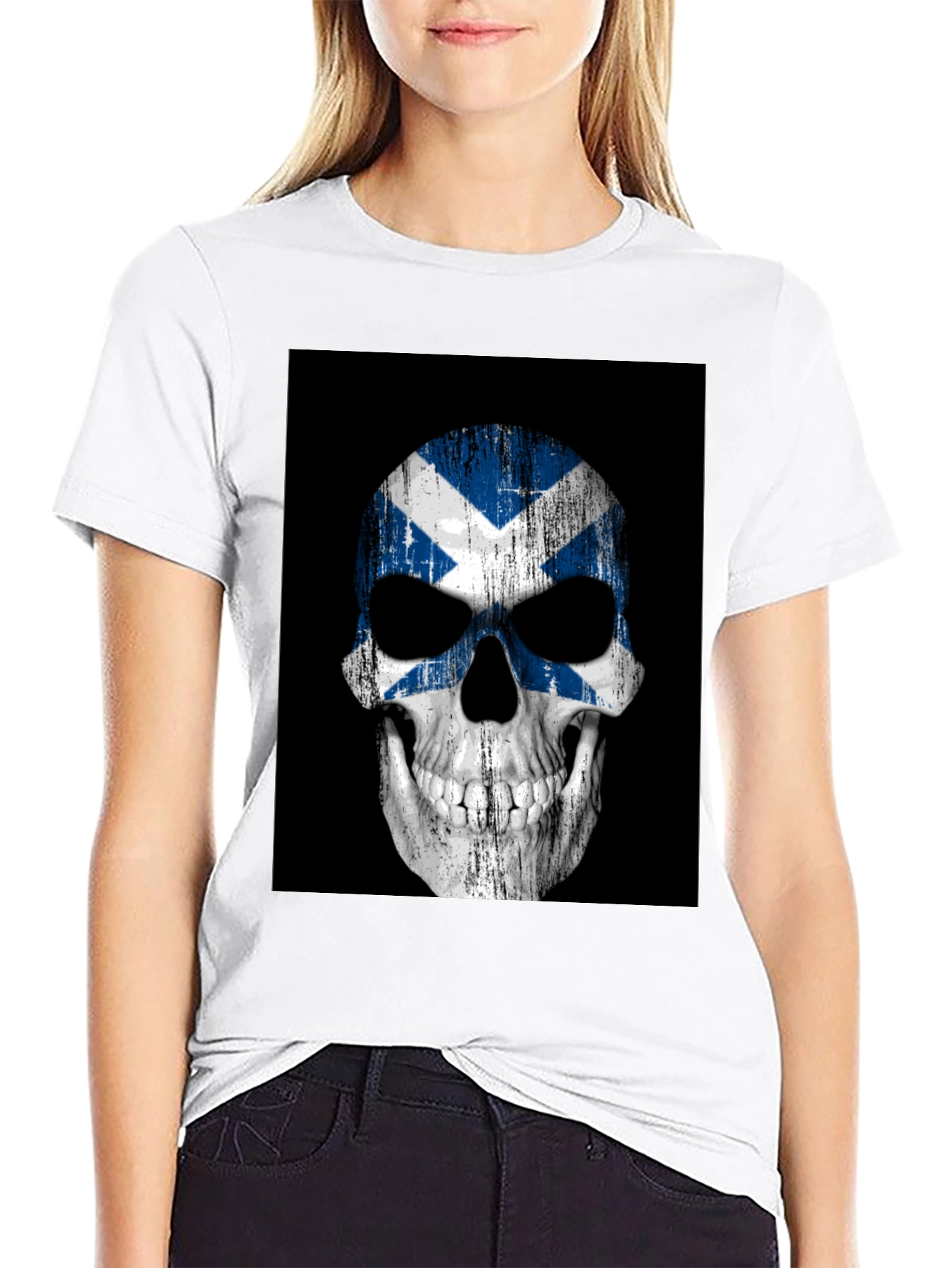 Scottish Flag Skull Graphic Tee