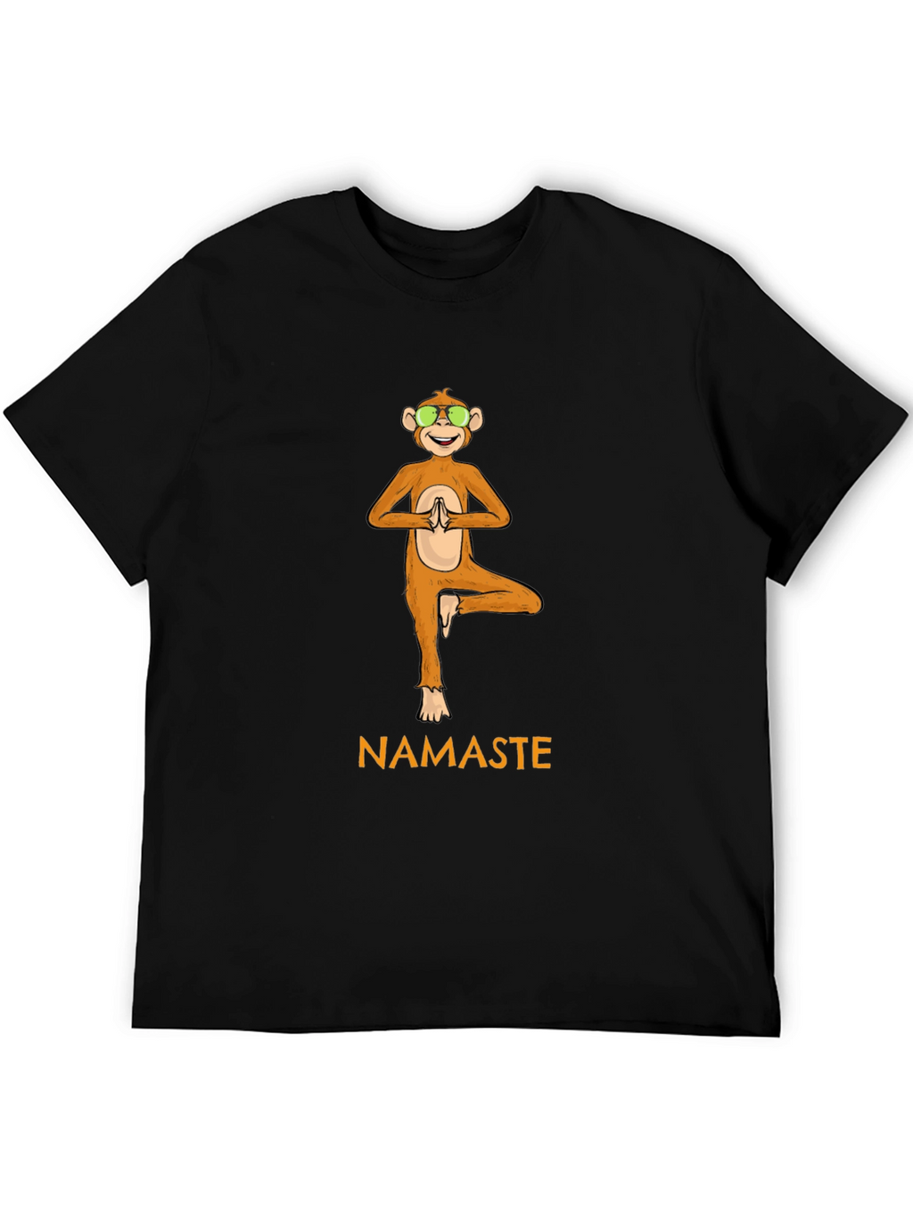 Yoga Monkey Namaste Black T-Shirt