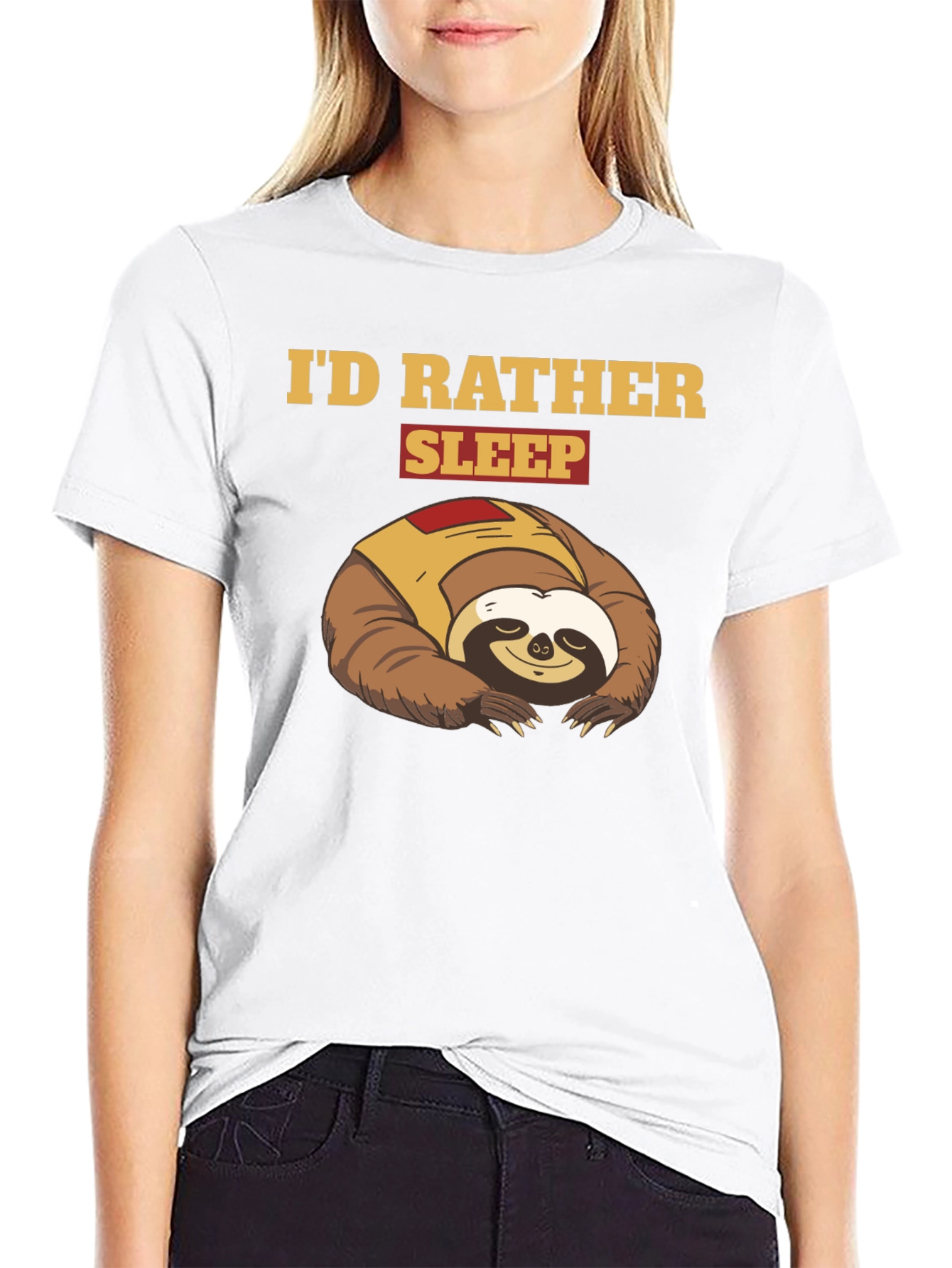 Id Rather Sleep Sloth Graphic T-Shirt