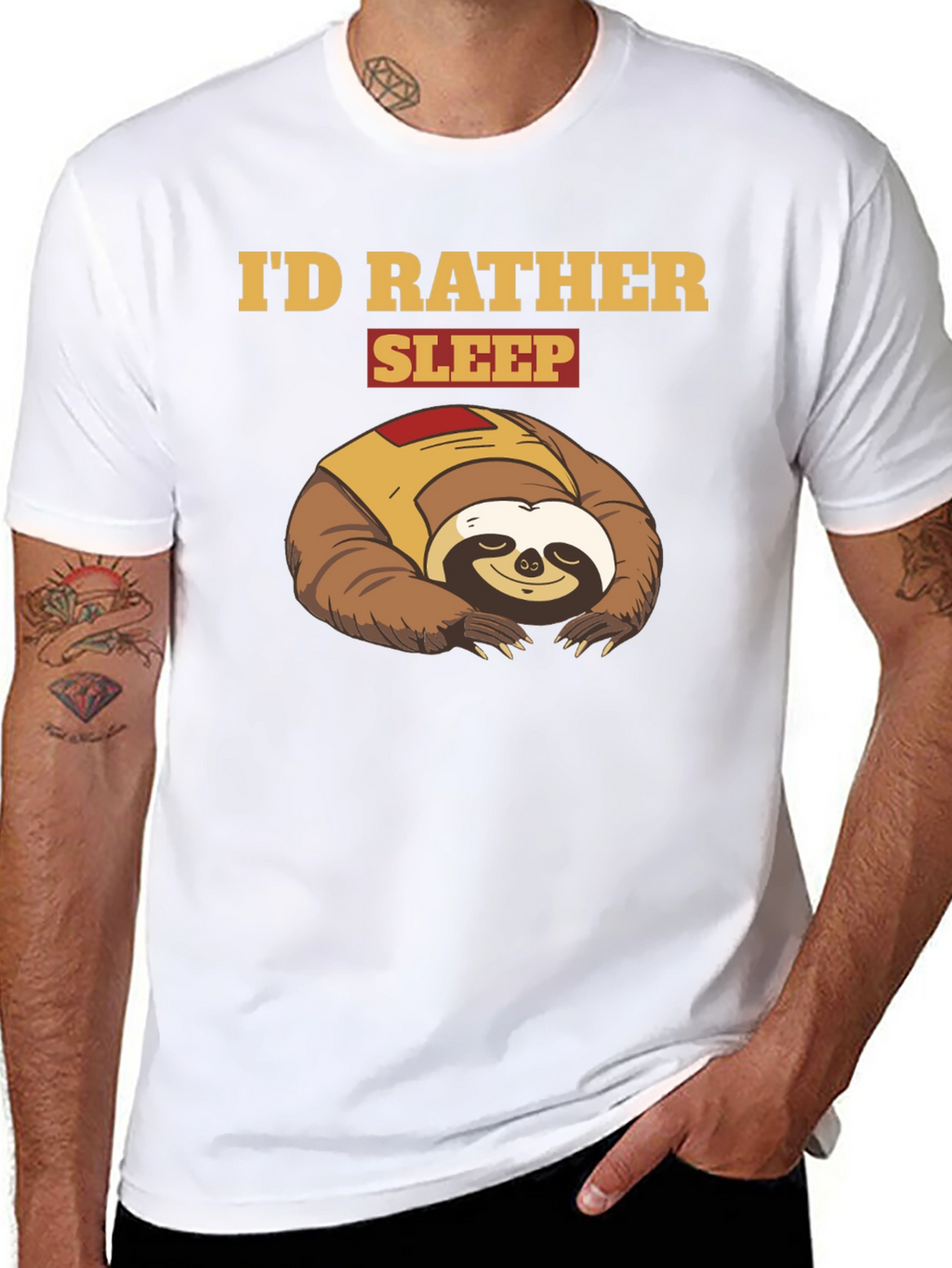 Id Rather Sleep Sloth Graphic T-Shirt